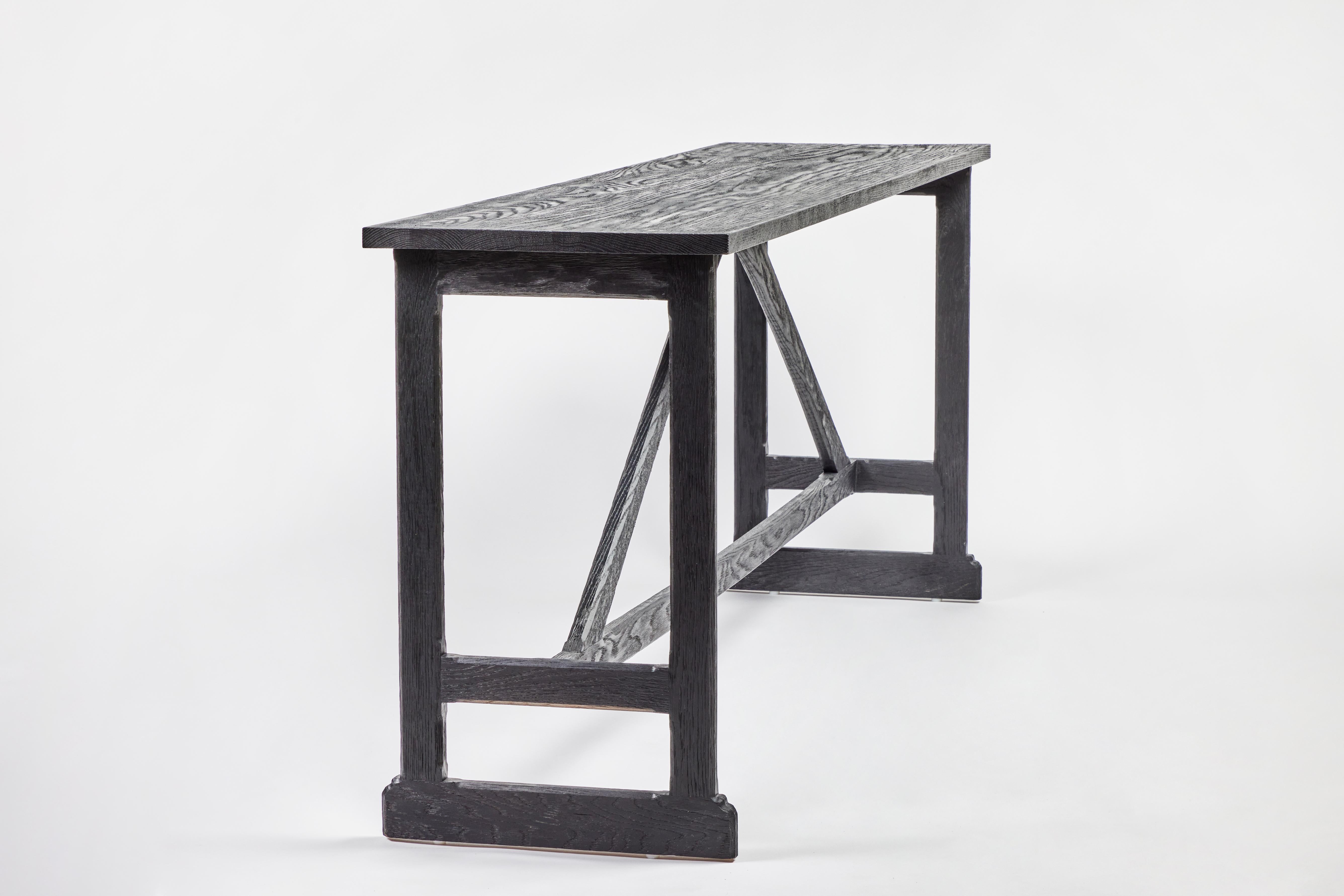 Quercia Console a cavalletto in stile rustico West, grande in Edo su Oak di Martin and Brockett in vendita