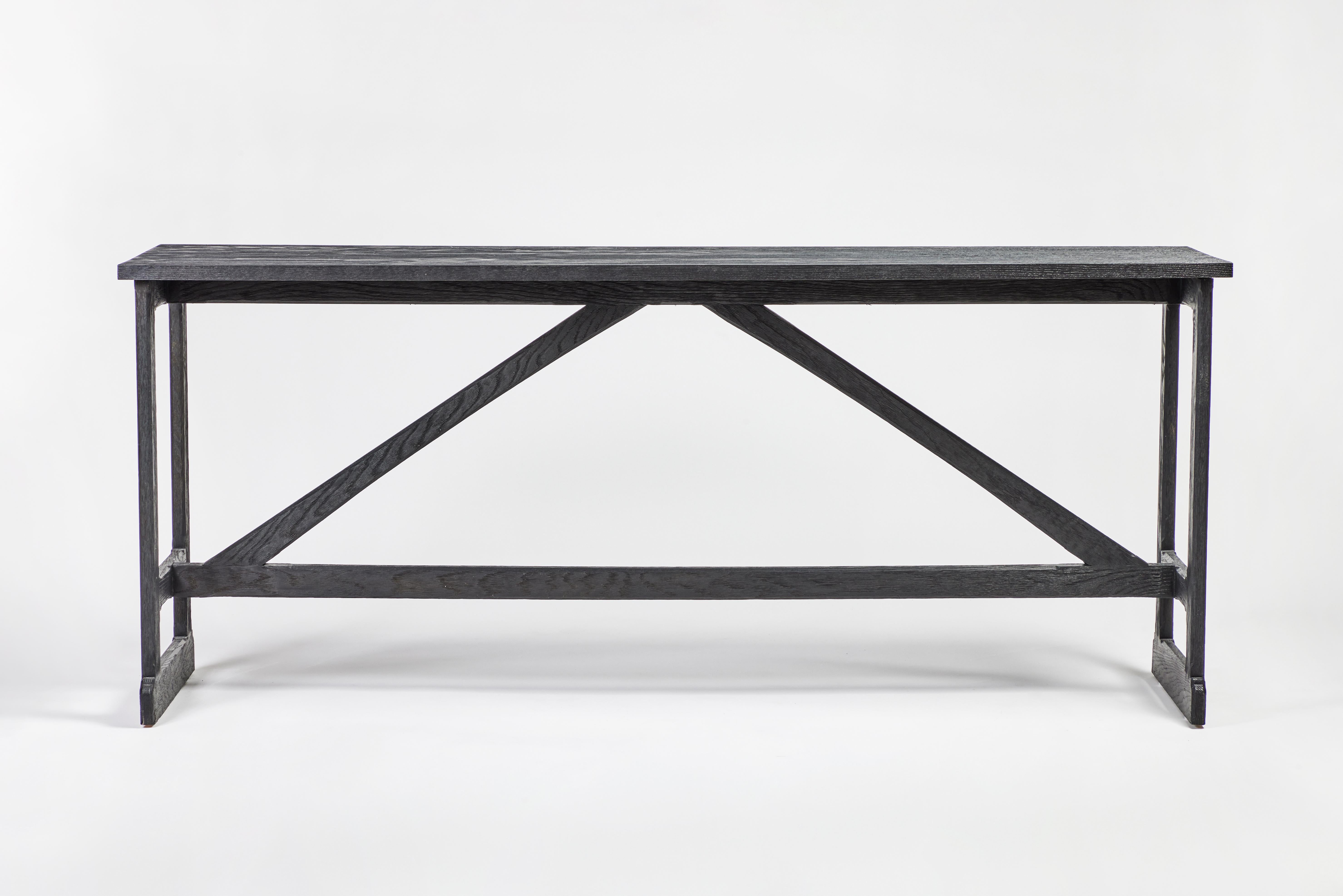 Console a cavalletto in stile rustico West, grande in Edo su Oak di Martin and Brockett in vendita 2