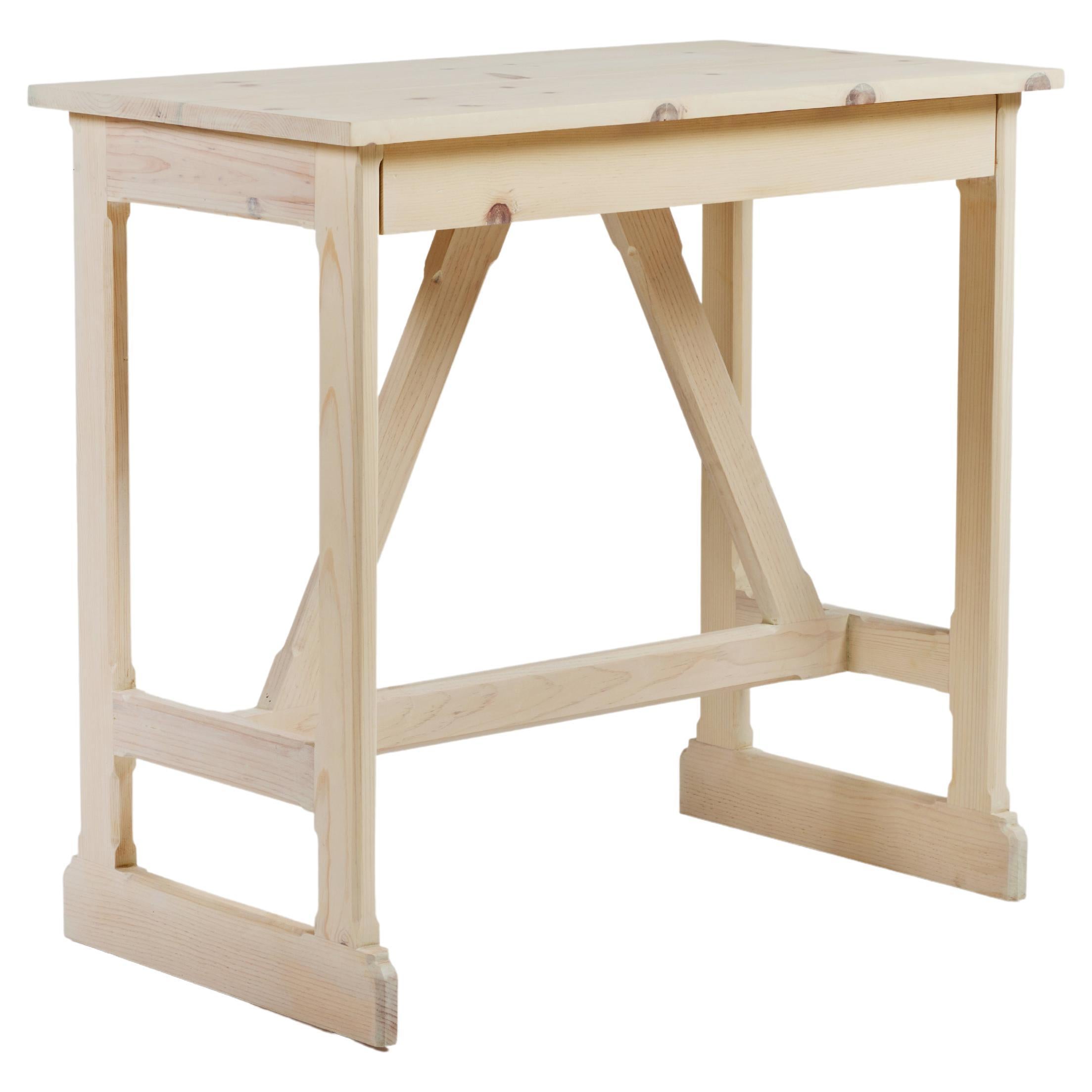 Rustic Style West Trestle Side Table by Martin and Brockett in Soap on Pine