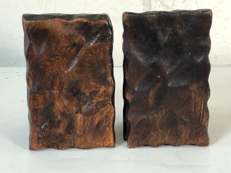 Rustic Style Wood Bookends, Pair For Sale at 1stDibs | rustic wood bookends
