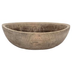 Antique Rustic Swedish Herb Turned Bowl with Makers Brand