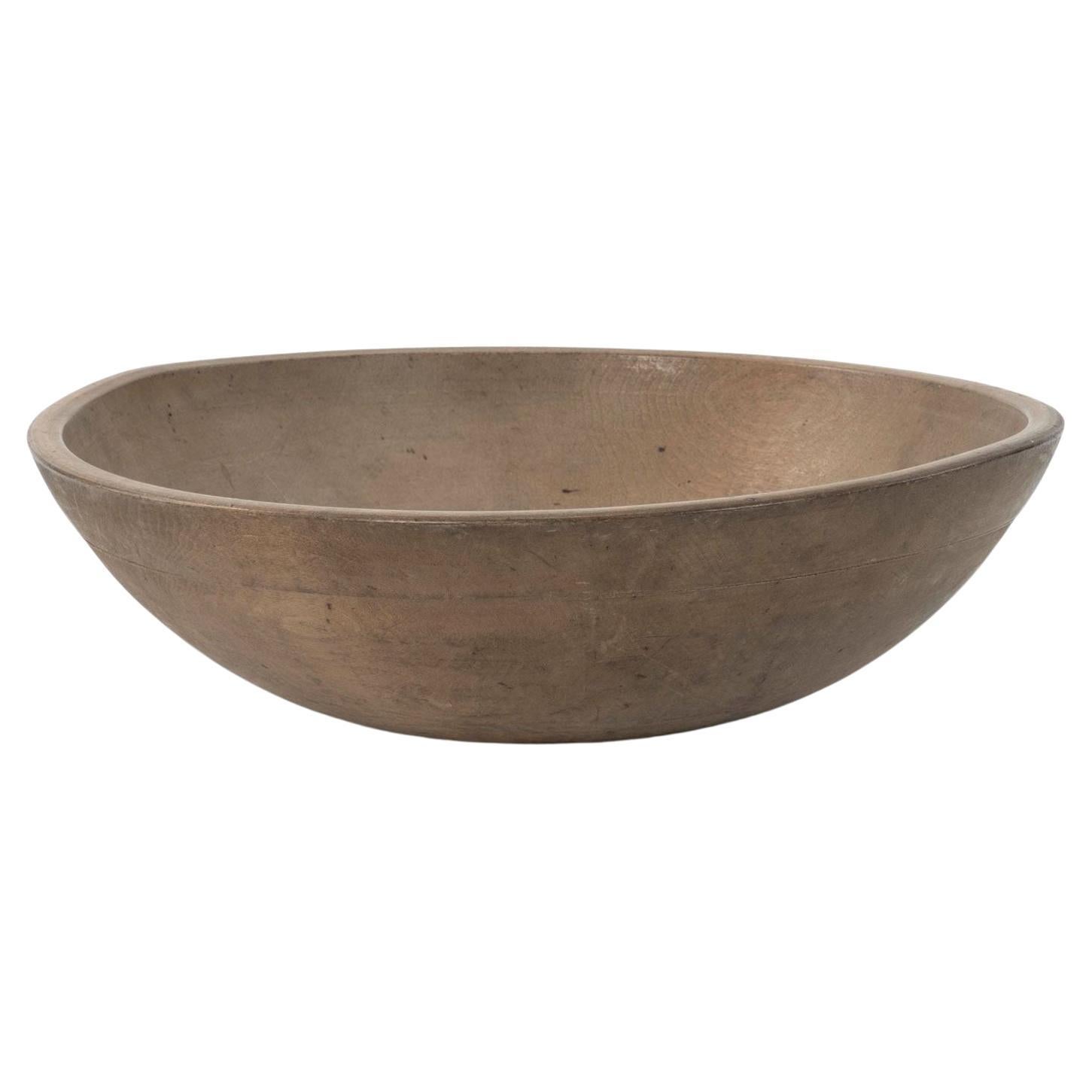 Rustic Swedish Turned Bowl For Sale