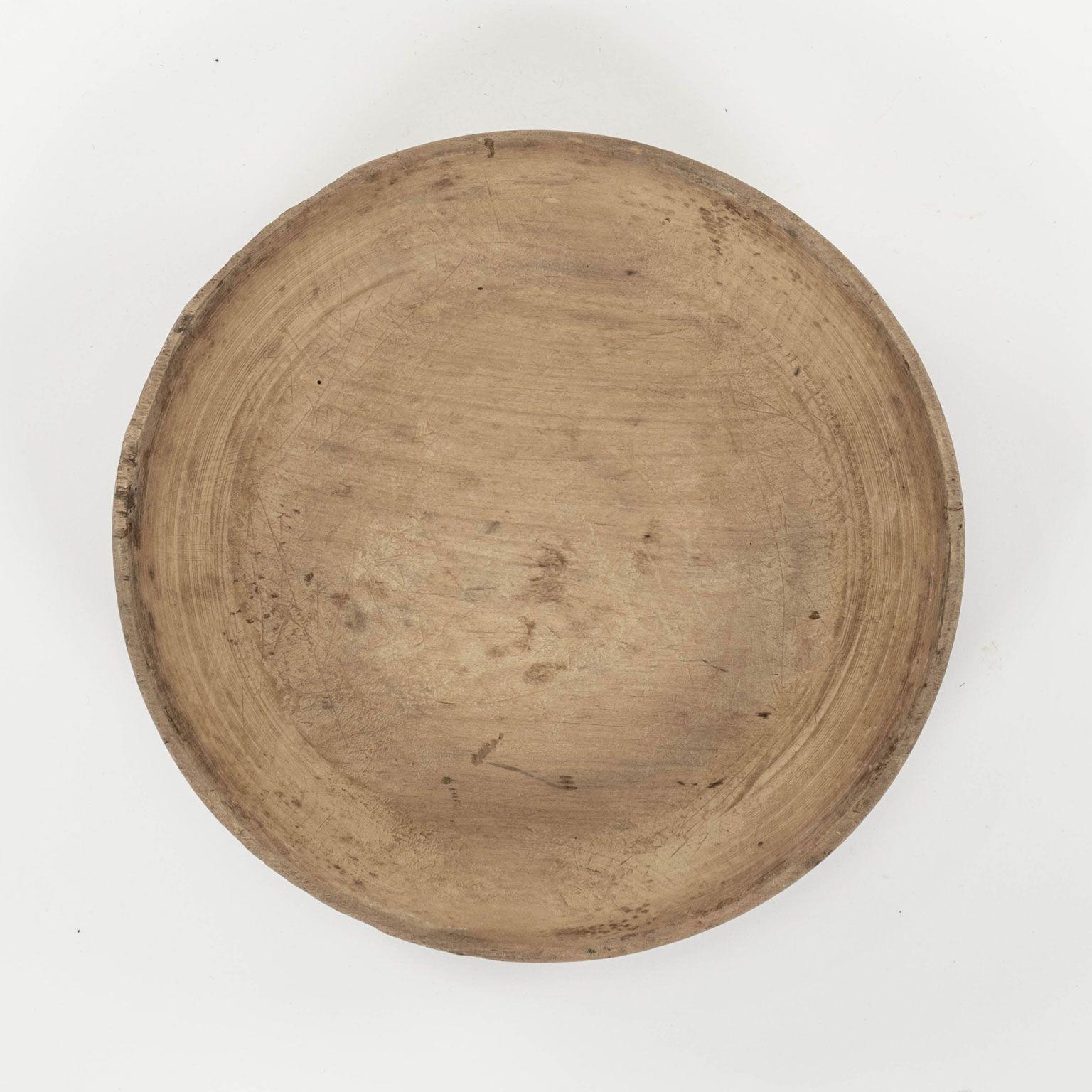 Rustic Swedish Turned Wooden Bowl For Sale 1