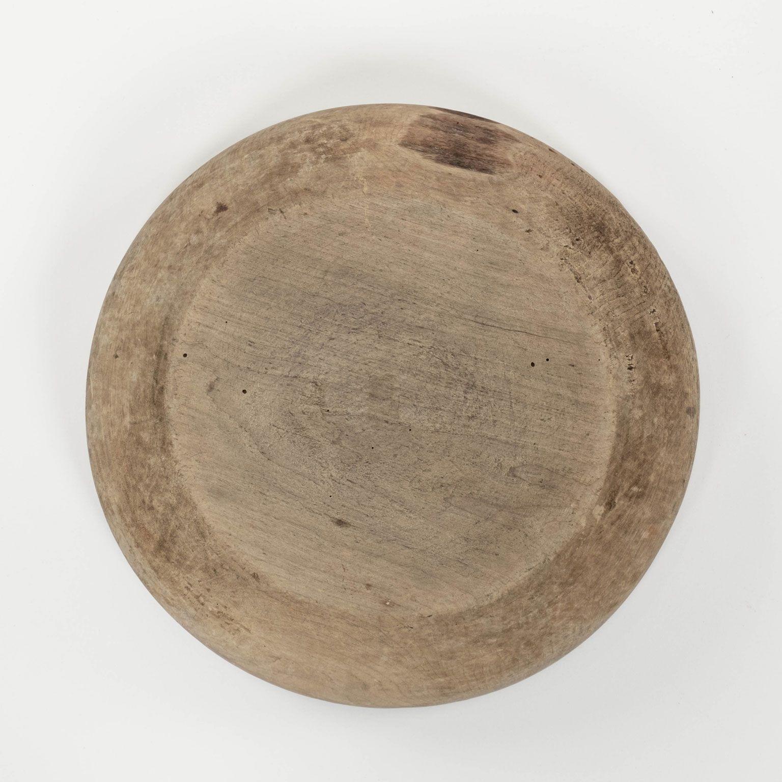 Rustic Swedish Turned Wooden Bowl For Sale 2