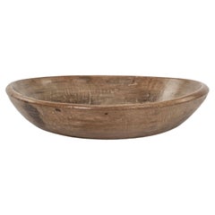 Rustic Swedish Turned Wooden Bowl in Waxed Finish