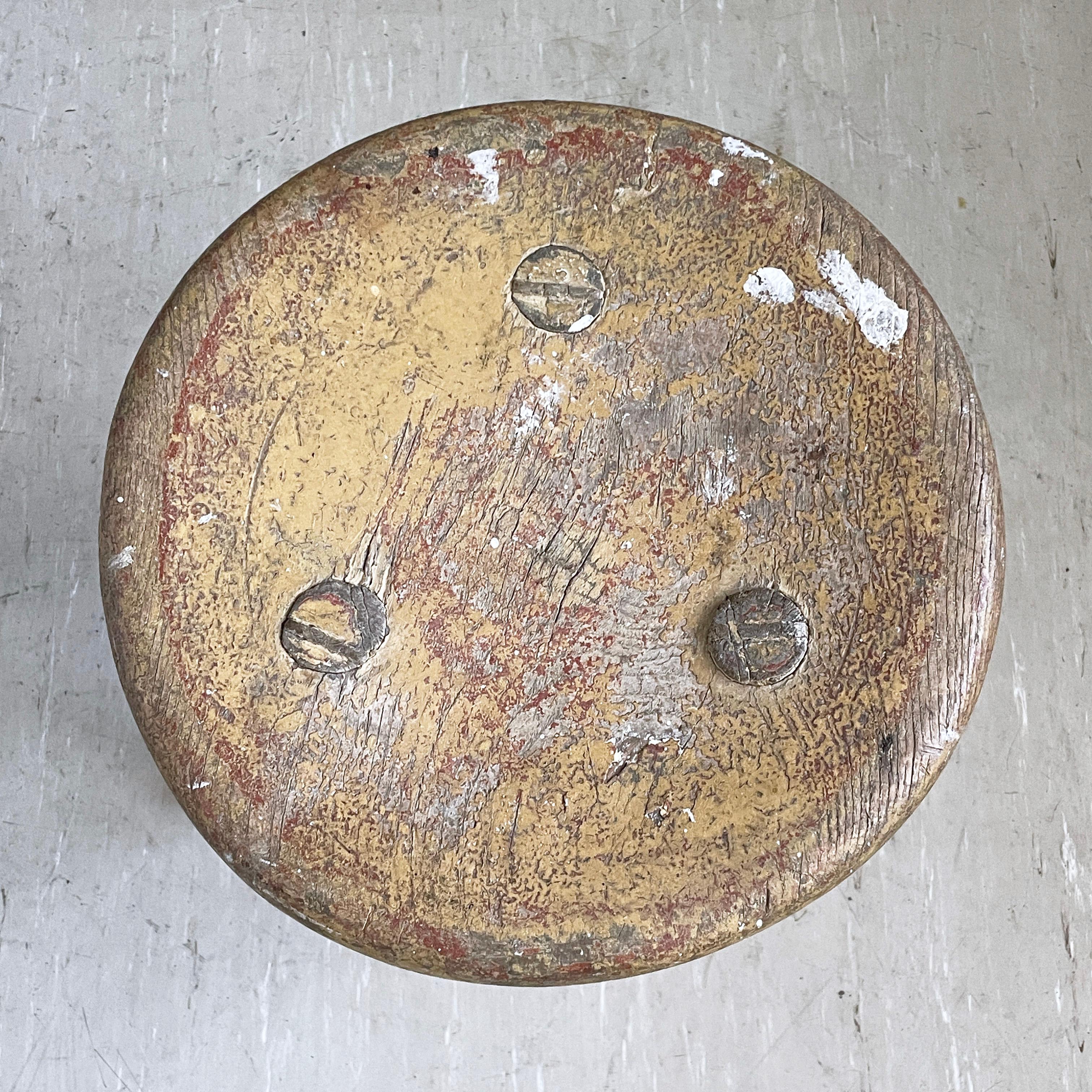 19th Century Rustic Swiss farmhouse milking stool