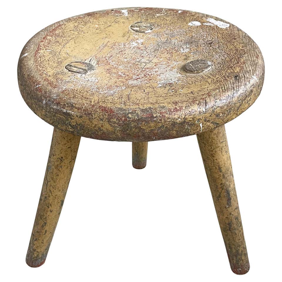 1900s French Milking Stool Rustic Farmhouse For Sale at 1stDibs ...