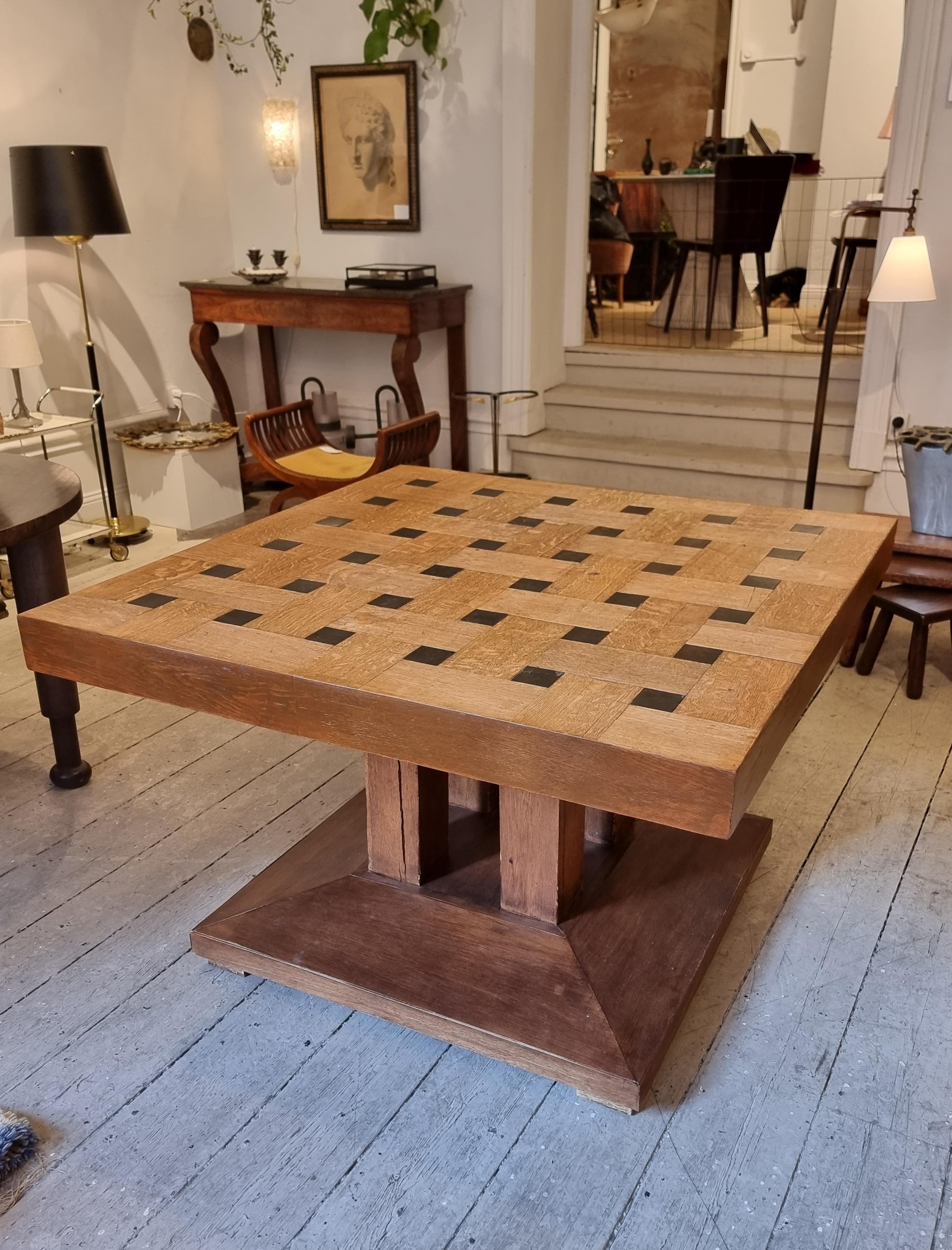Jugendstil Rustic Table, ebony & oak, Finland, Jugend / early 20th Century