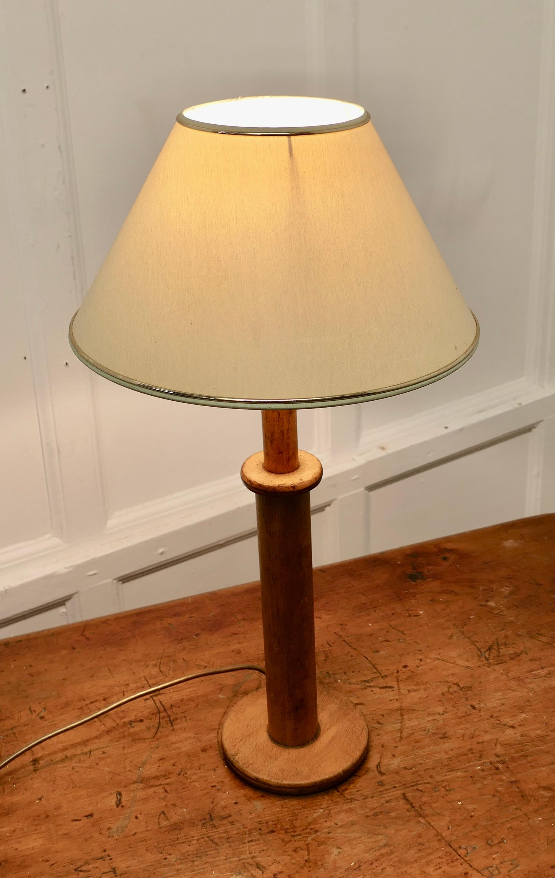 Mid-20th Century Rustic Table Lamp Made From a Wool Bobbin  A good attractive rustic table lamp For Sale