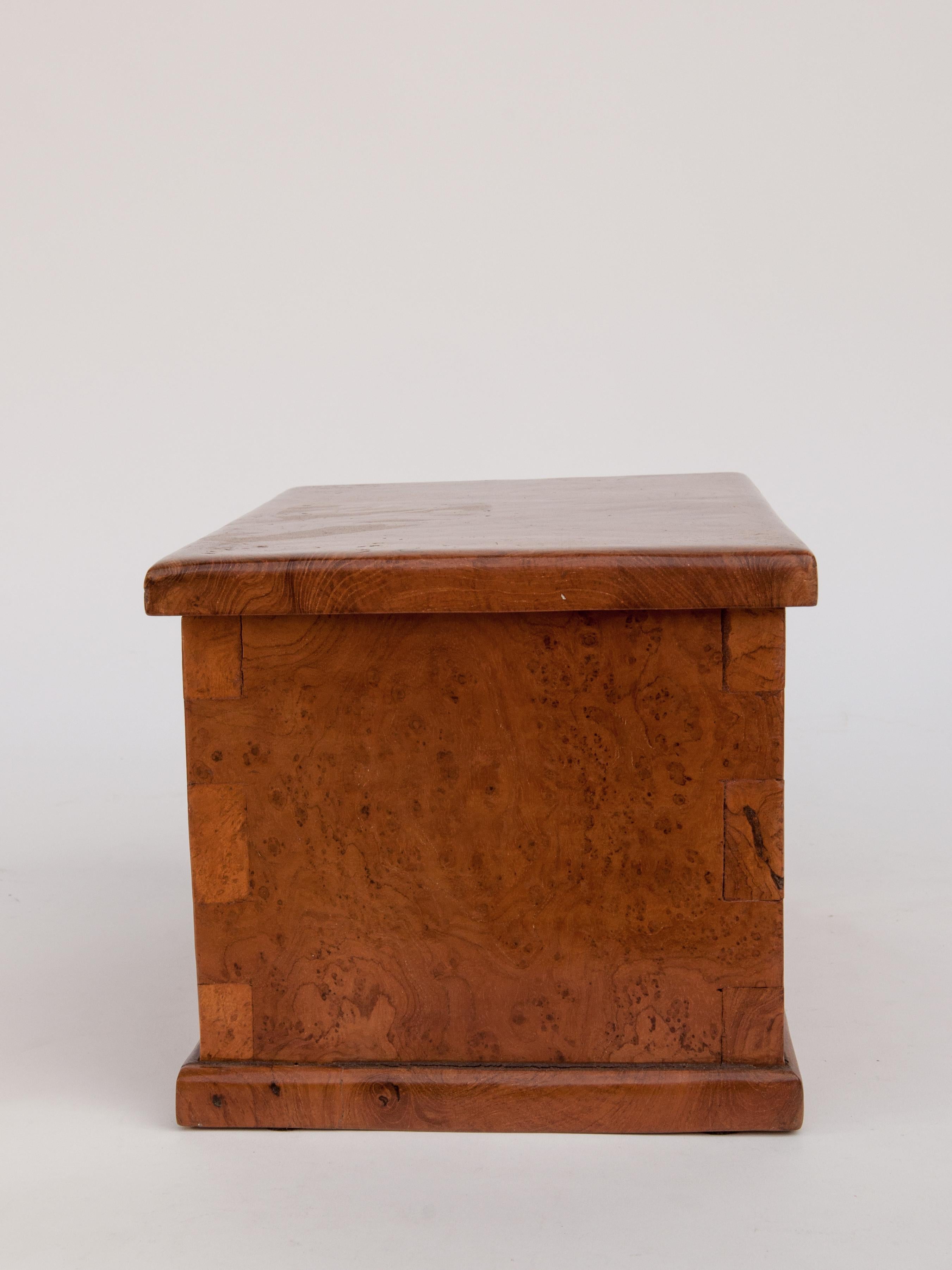 Rustic Teak Burlwood Box, Java, Late 20th Century In Good Condition In Point Richmond, CA
