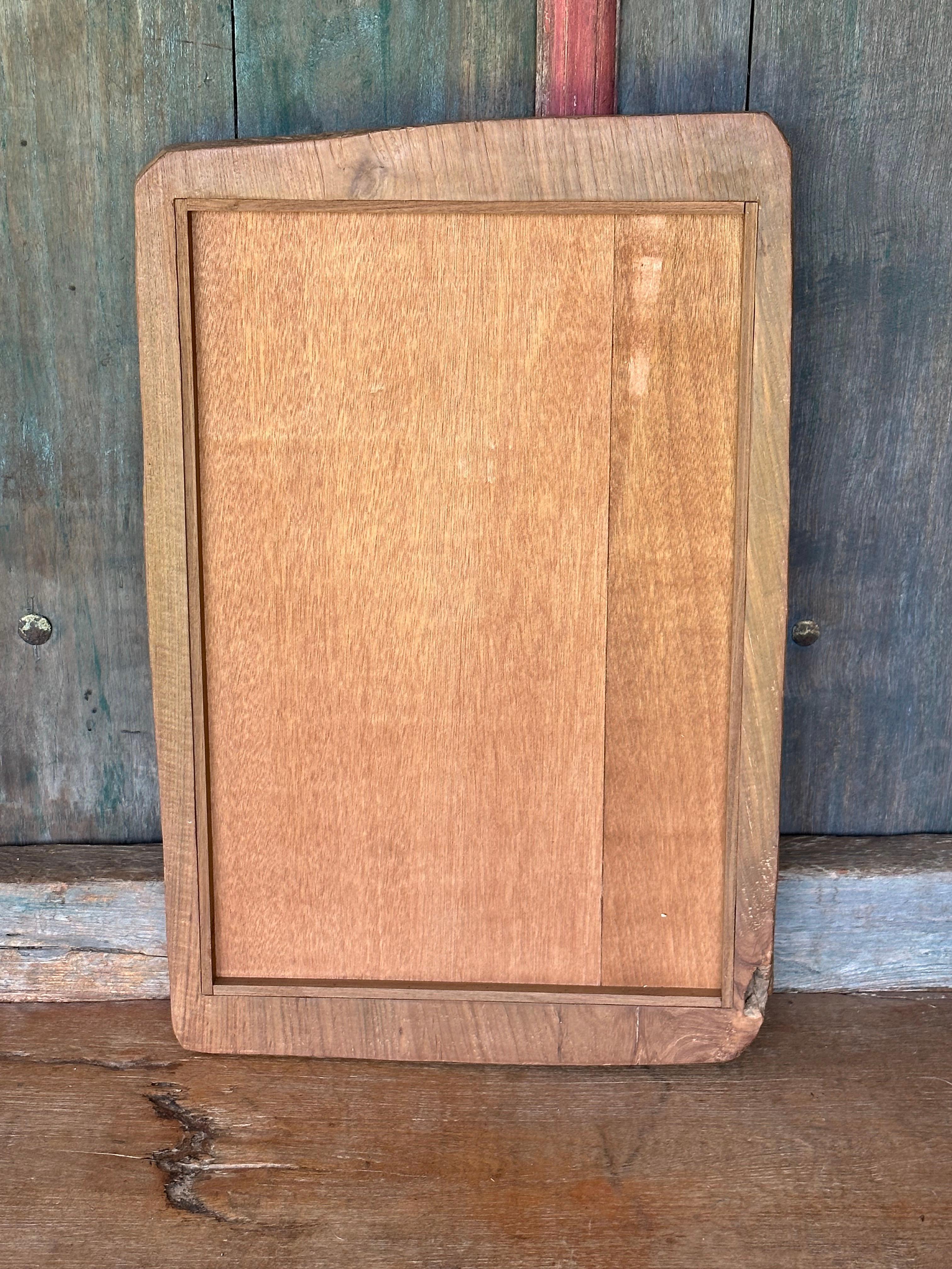 Contemporary Rustic Teak Wood Mirror With Wonderful Age Related Patina & Markings