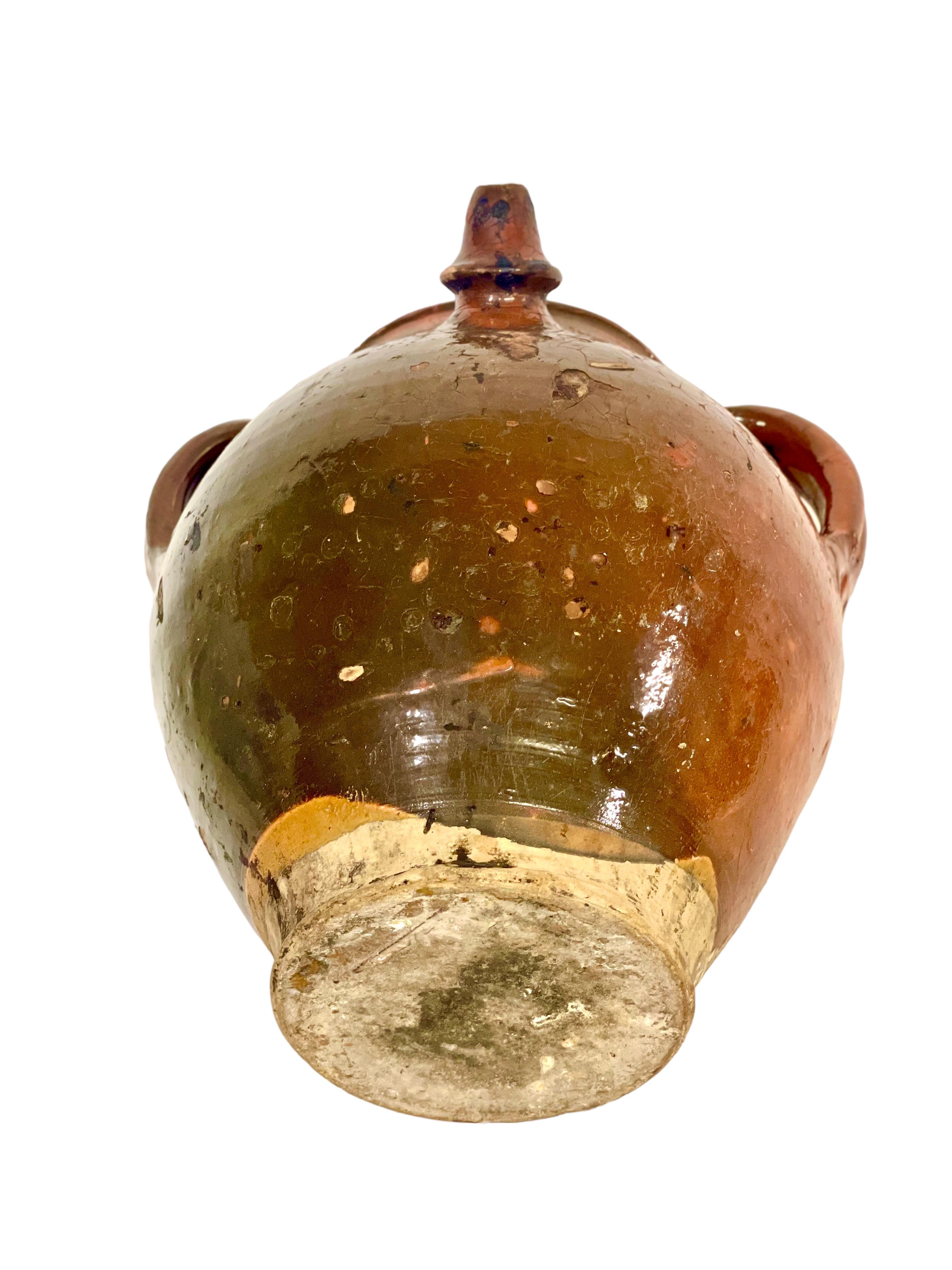 19th C. Terracotta Jug with Three Handles For Sale 4
