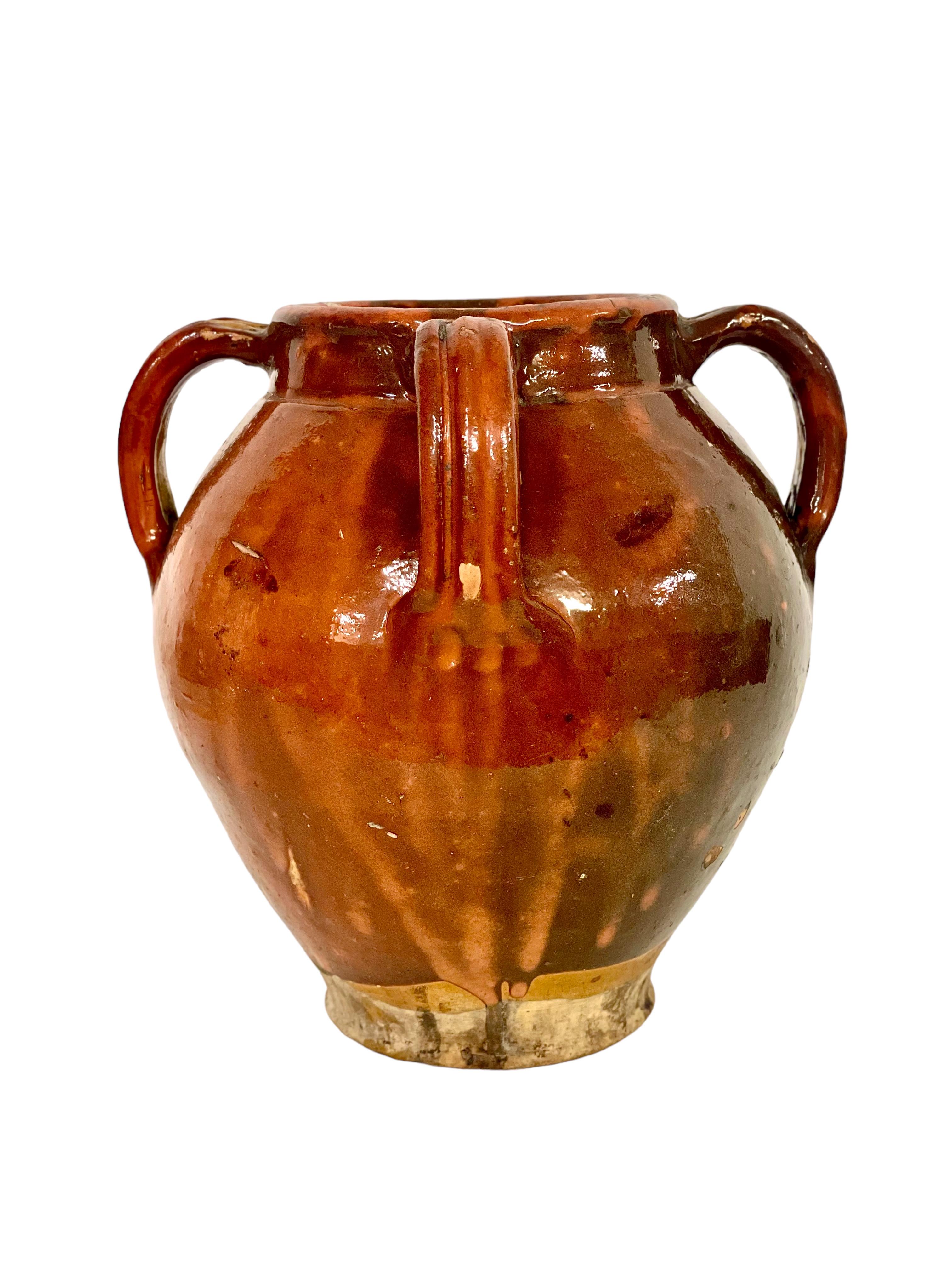 19th Century 19th C. Terracotta Jug with Three Handles For Sale