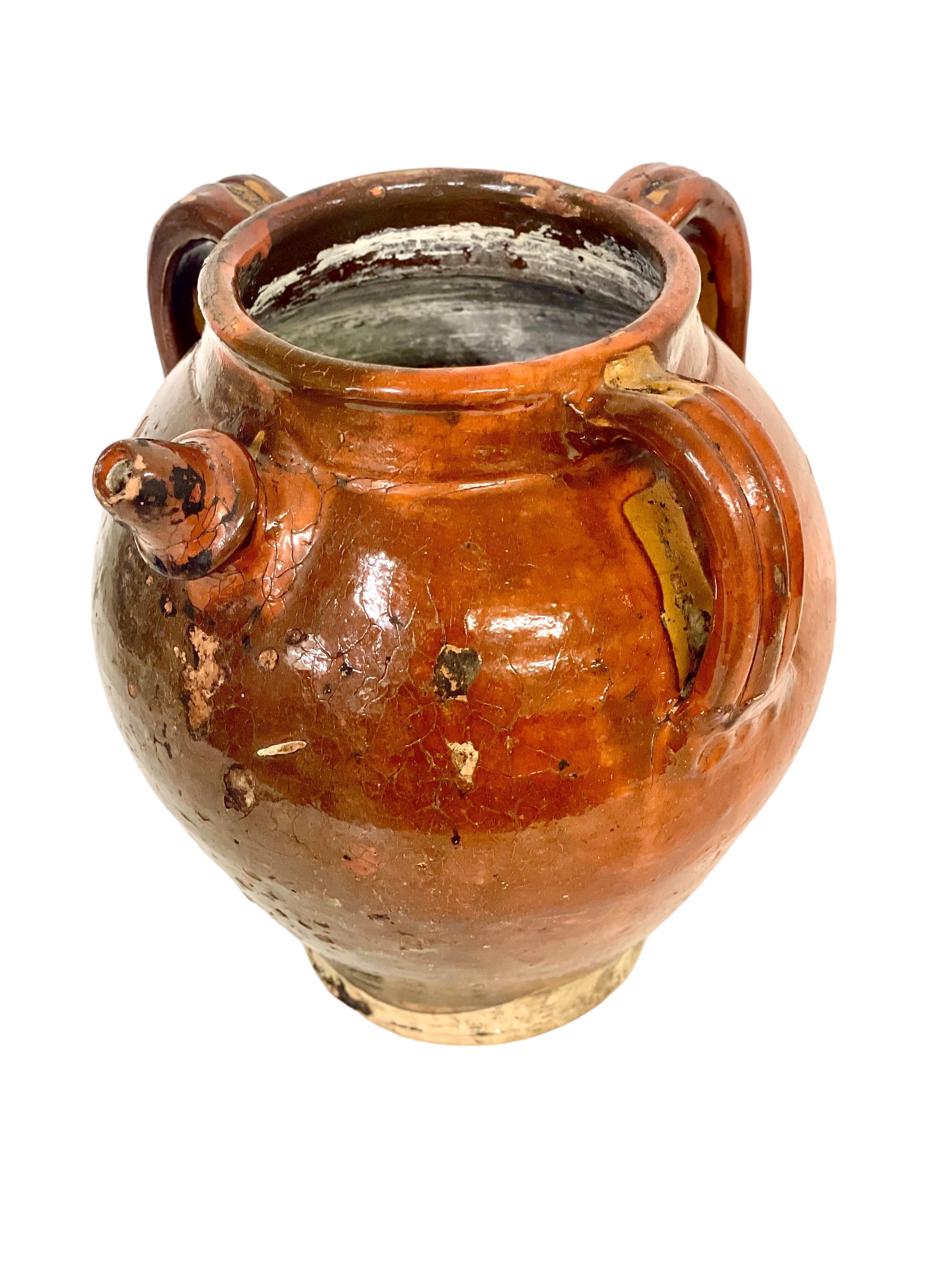 19th C. Terracotta Jug with Three Handles For Sale 2