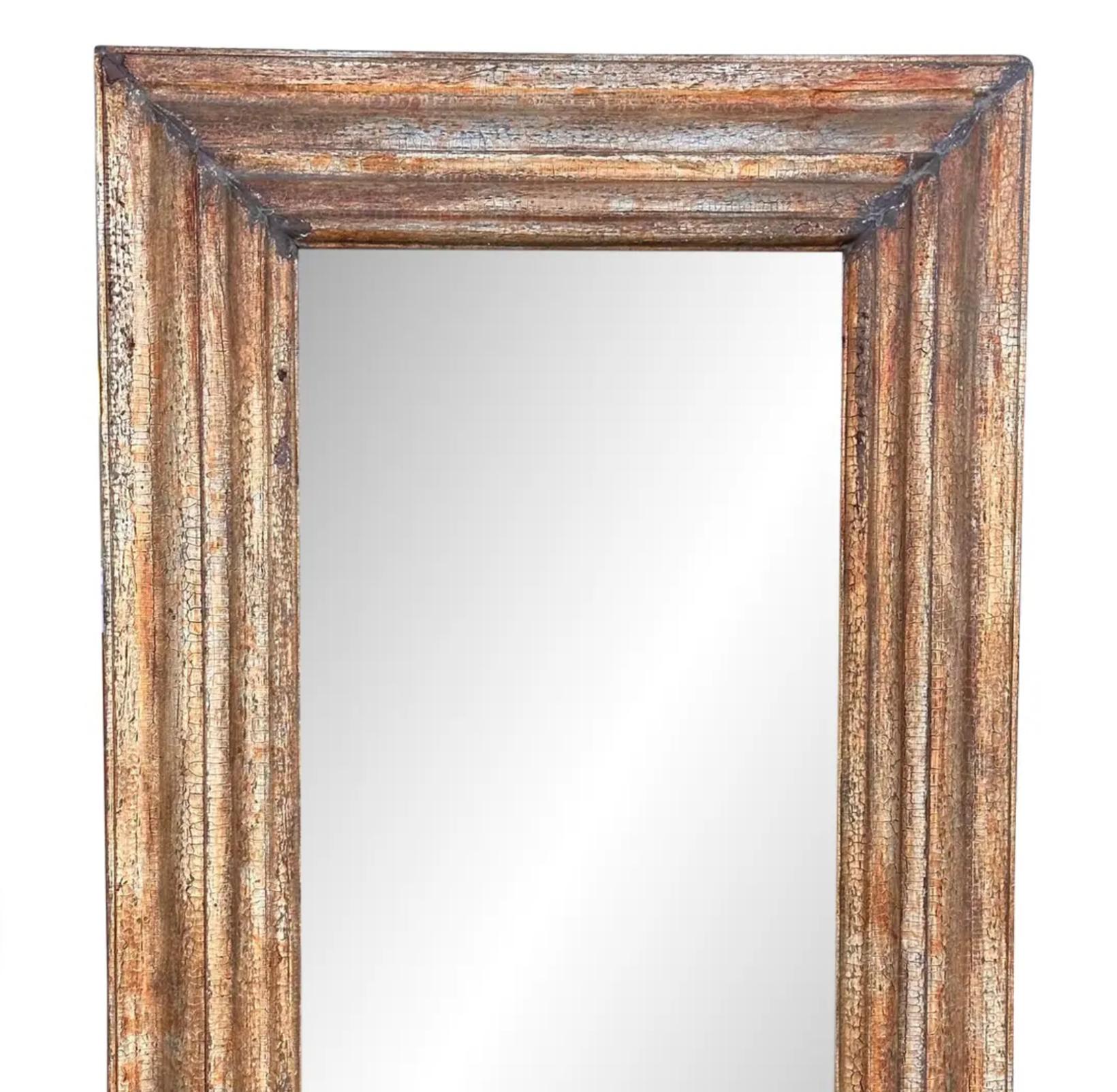 Late 20th Century Rustic Therien Studio Workshops for Dessin Fornir Bolection Mirror For Sale