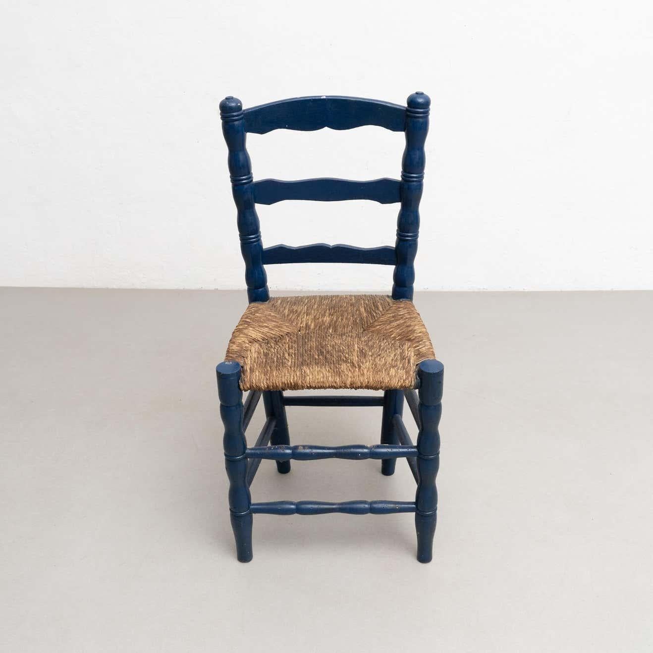 Rustic Traditional Hand-Painted Wood Chair, circa 1940 For Sale 11