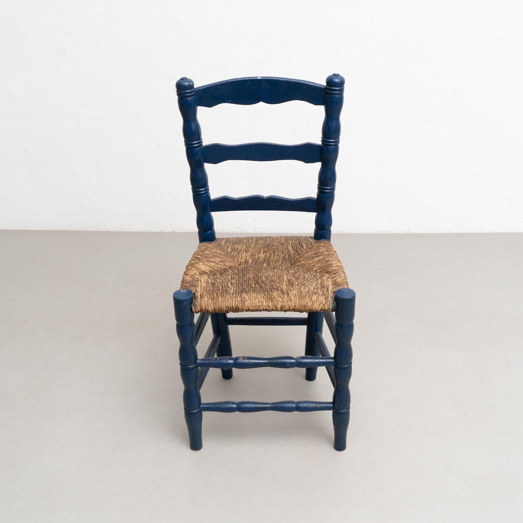 Rustic Traditional Hand-Painted Wood Chair, circa 1940 13