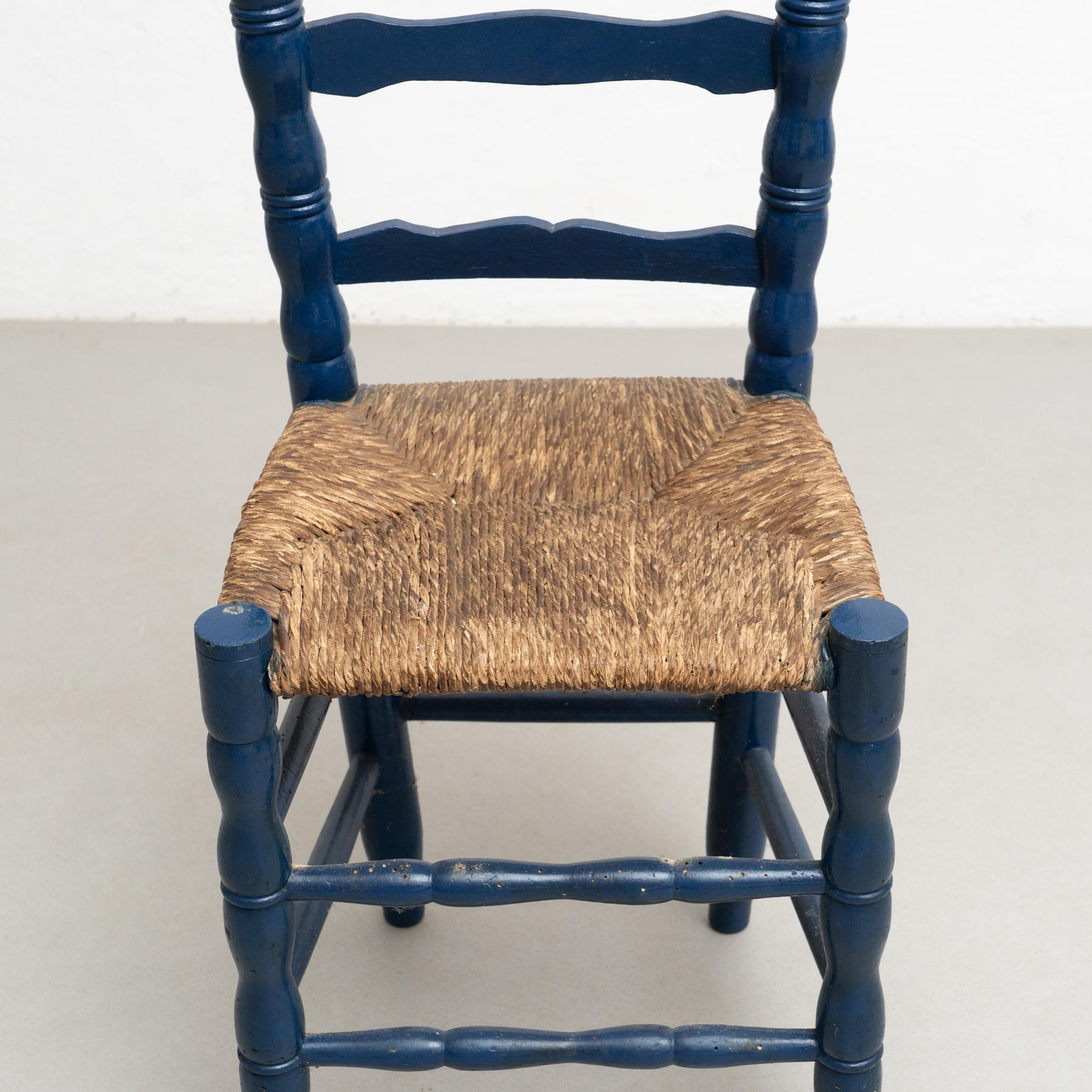 Rustic Traditional Hand-Painted Wood Chair, circa 1940 14