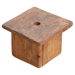 Rustic Traditional Wooden Farming Milking Stool - France, Circa 1920