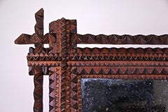 Rustic Tramp Art Mirror, Austria, circa 1890