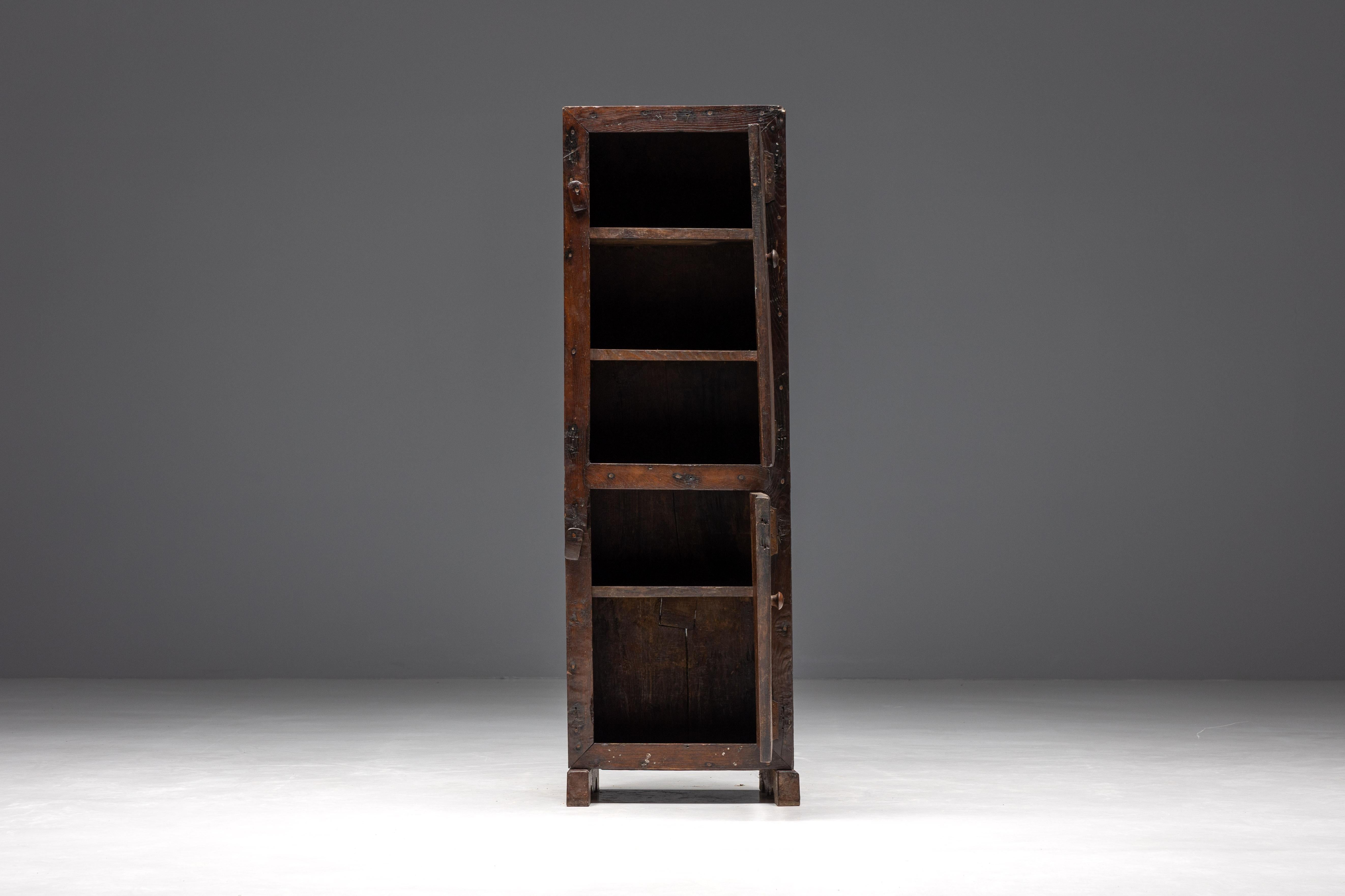 French Rustic Travail Populaire Cabinet, France, 1850s For Sale