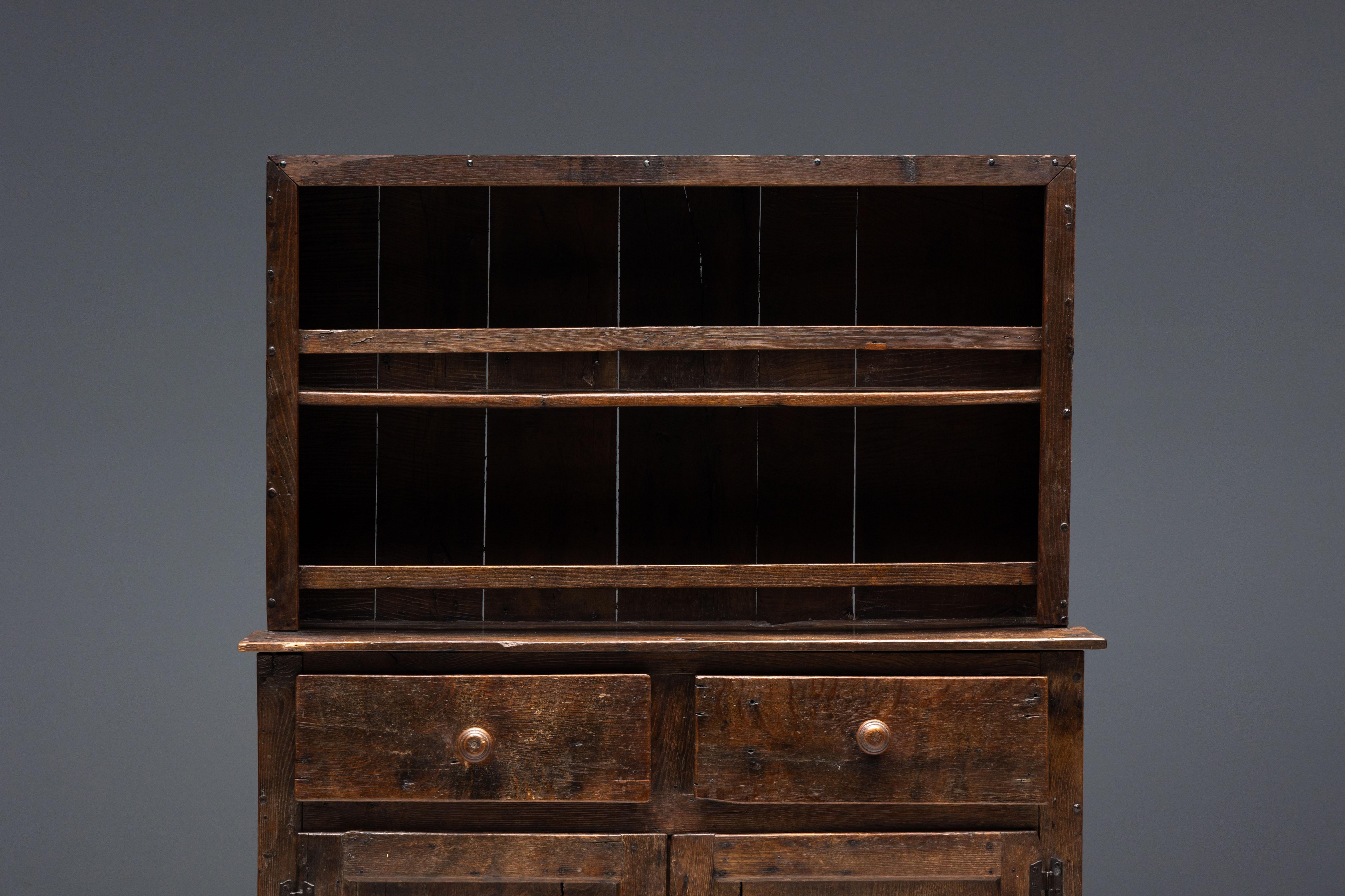 French Rustic Travail Populaire Cupboard, France, Early 19th Century For Sale