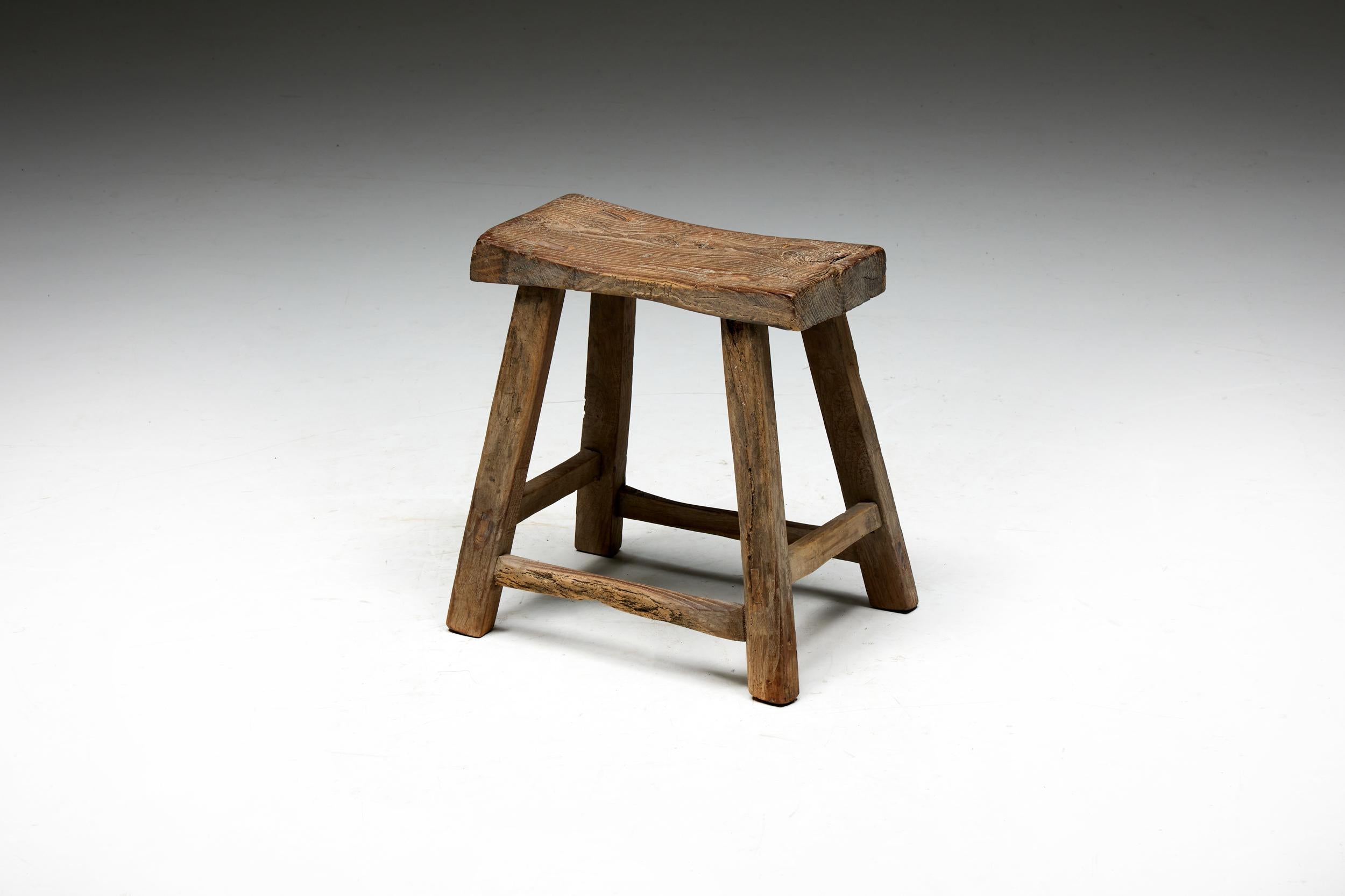 Rustic Travail Populaire Stool, France, Early 20th Century In Excellent Condition For Sale In Antwerp, BE