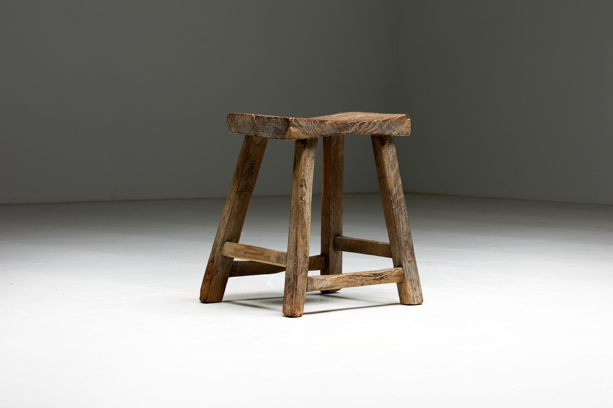 Rustic Travail Populaire Stool, France, Early 20th Century For Sale 1