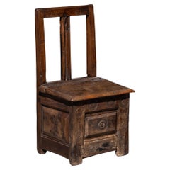 Rustic Travail Populaire Storage Chair, France, 19th Century
