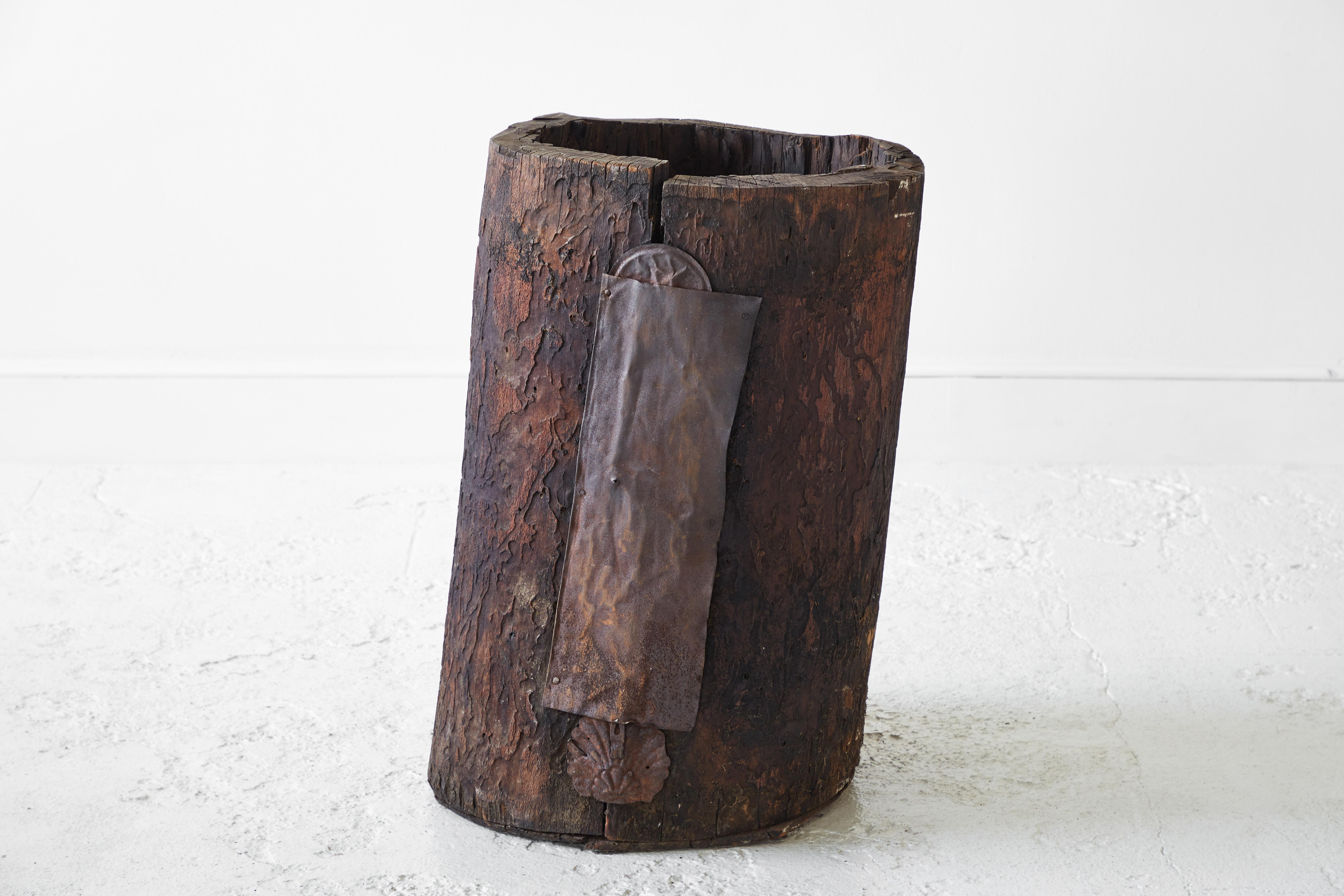 20th Century Rustic Tree Trunk Barrel