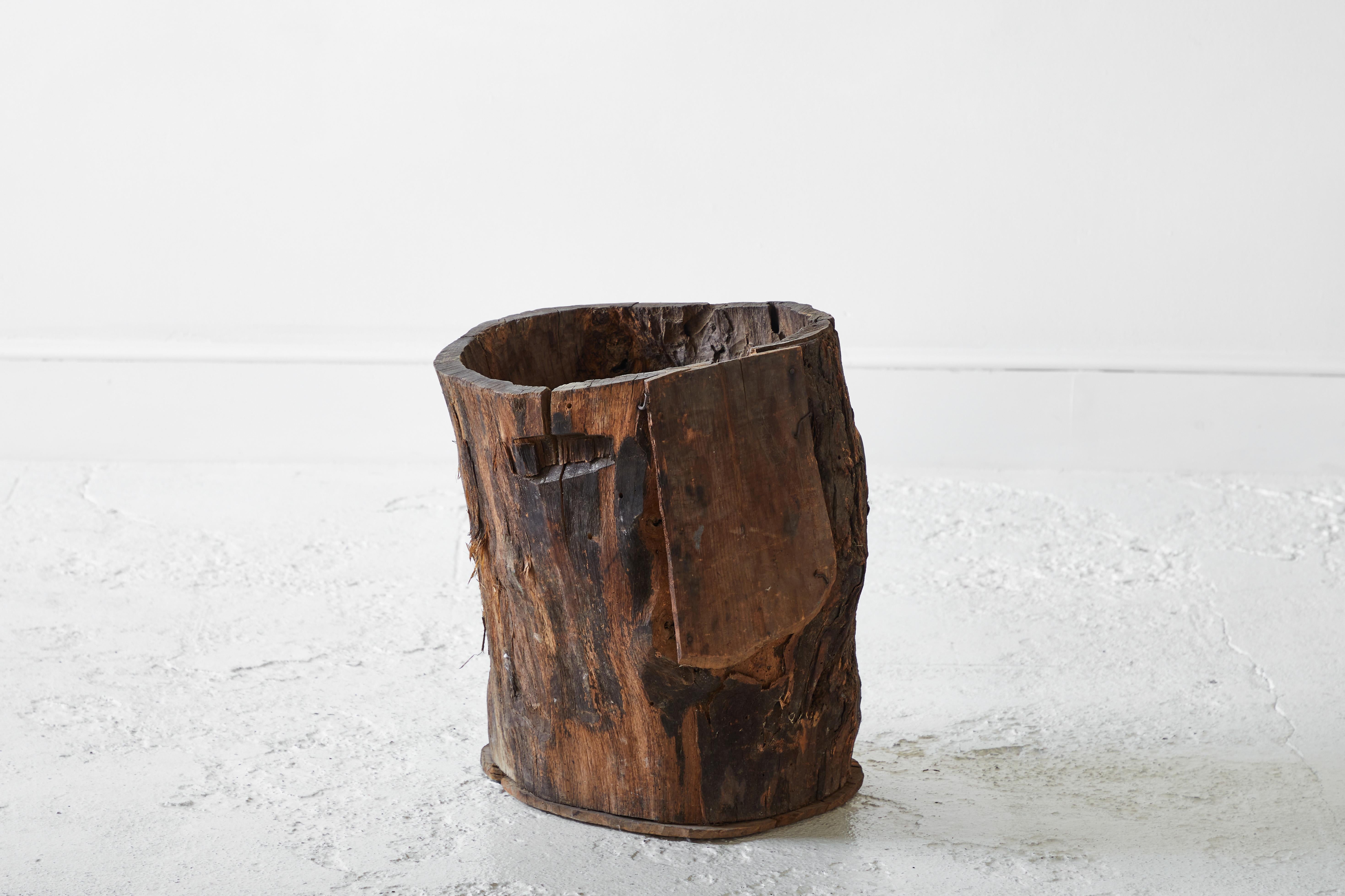 20th Century Rustic Tree Trunk Barrel