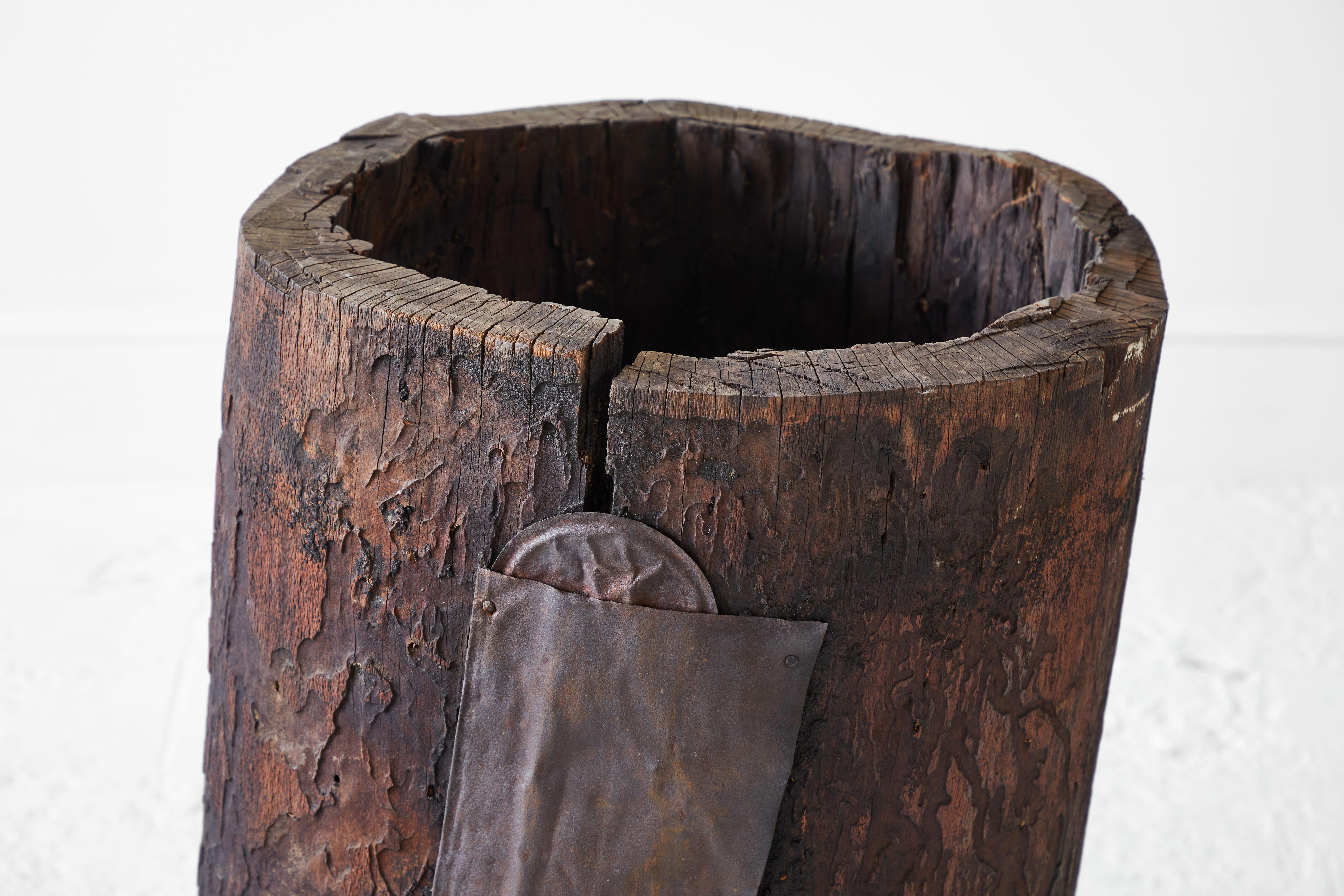 Wood Rustic Tree Trunk Barrel
