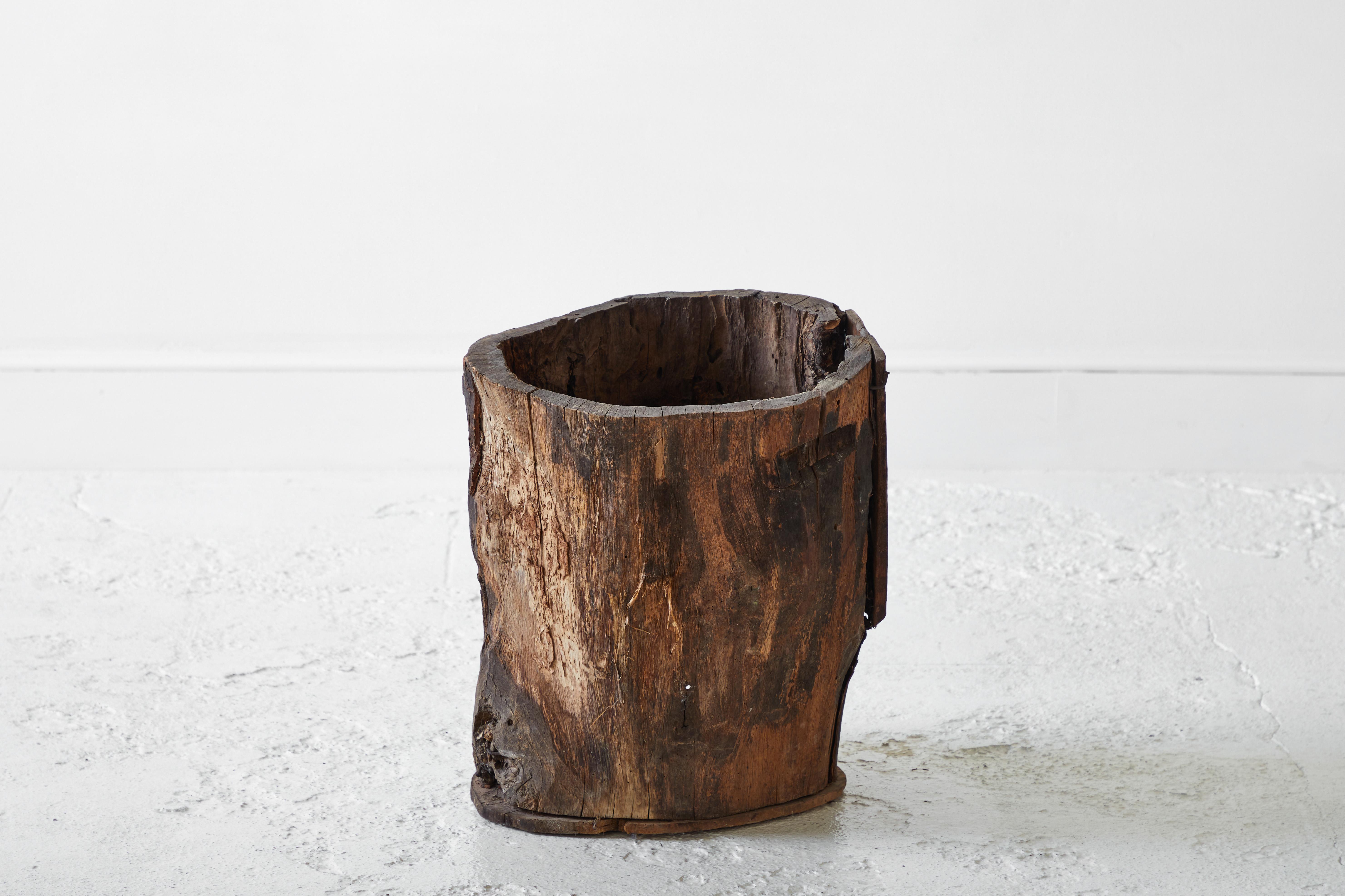 Wood Rustic Tree Trunk Barrel