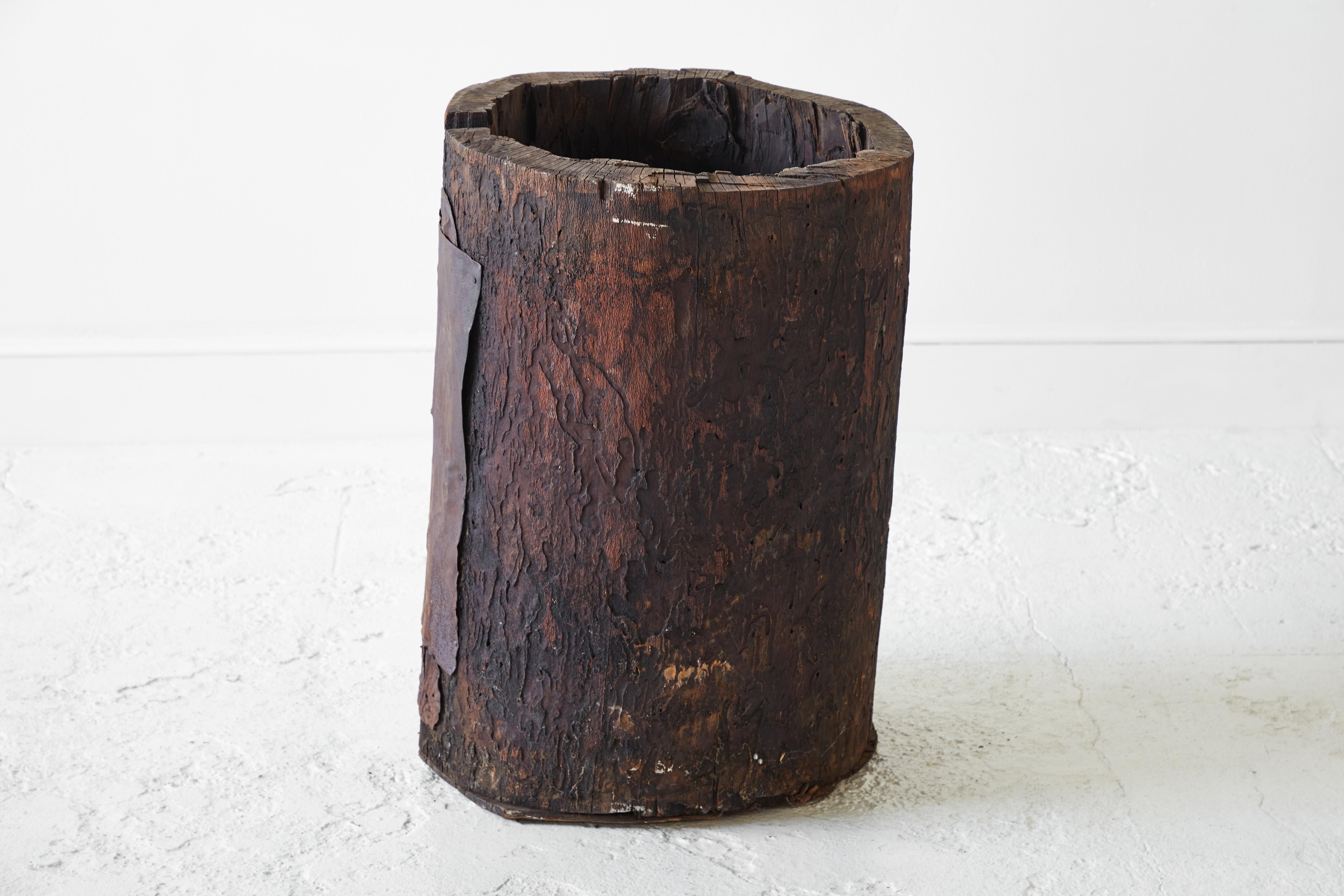Rustic Tree Trunk Barrel 1