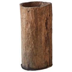 Antique Rustic Tree Trunk Barrel