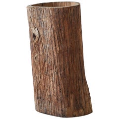 Antique Rustic Tree Trunk Barrel