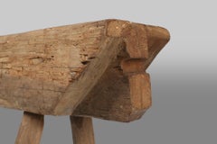 Rustic Tree Trunk Bench, France 1850s