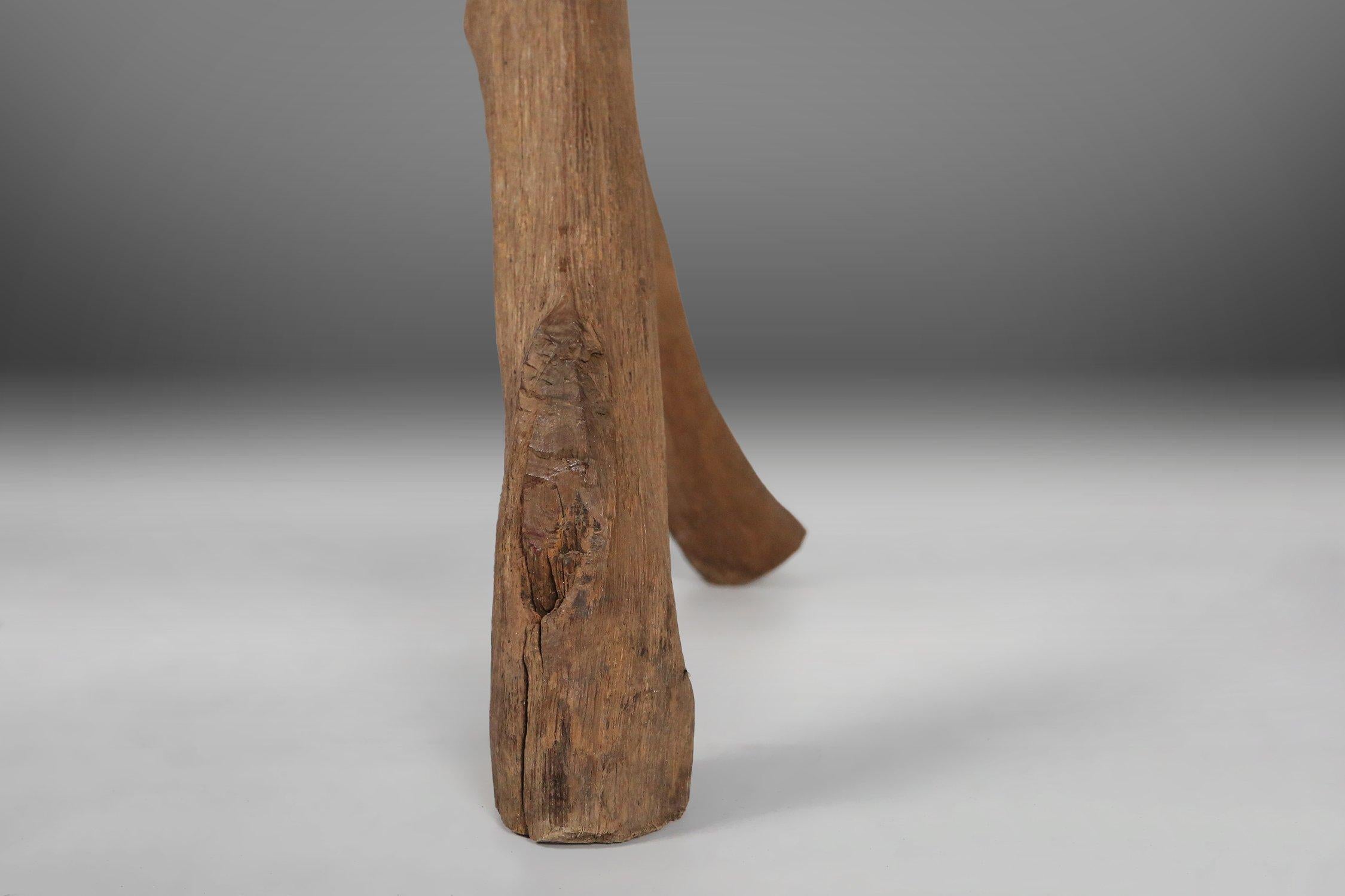 Rustic Tree Trunk Bench, France 1850s For Sale 2