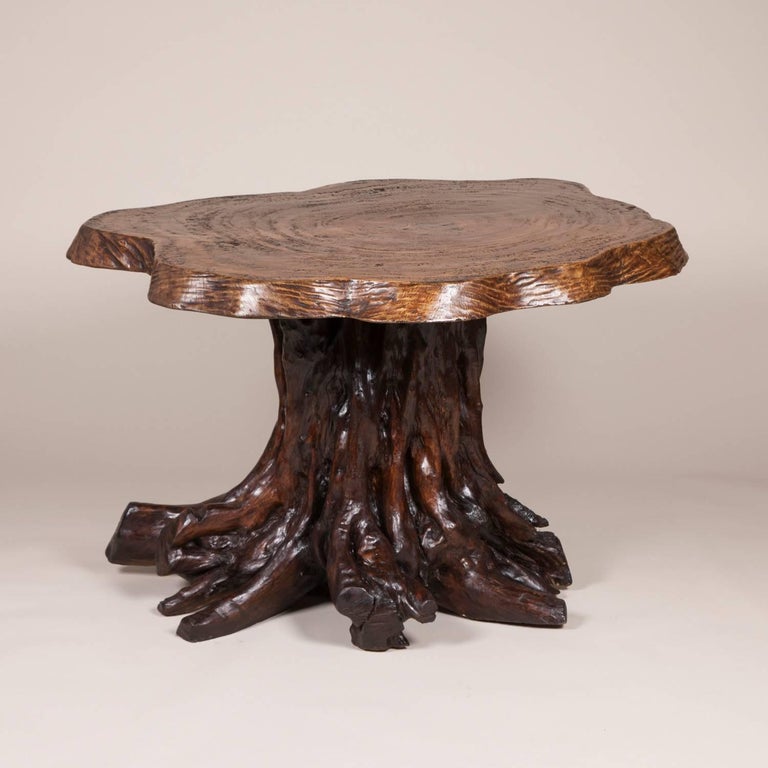 Rustic Tree Trunk Table For Sale at 1stDibs rustic tree furniture
