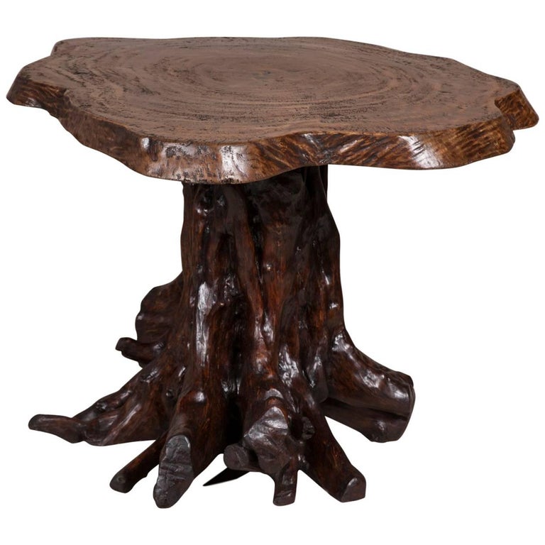 Rustic Tree Trunk Table For Sale at 1stDibs rustic tree furniture