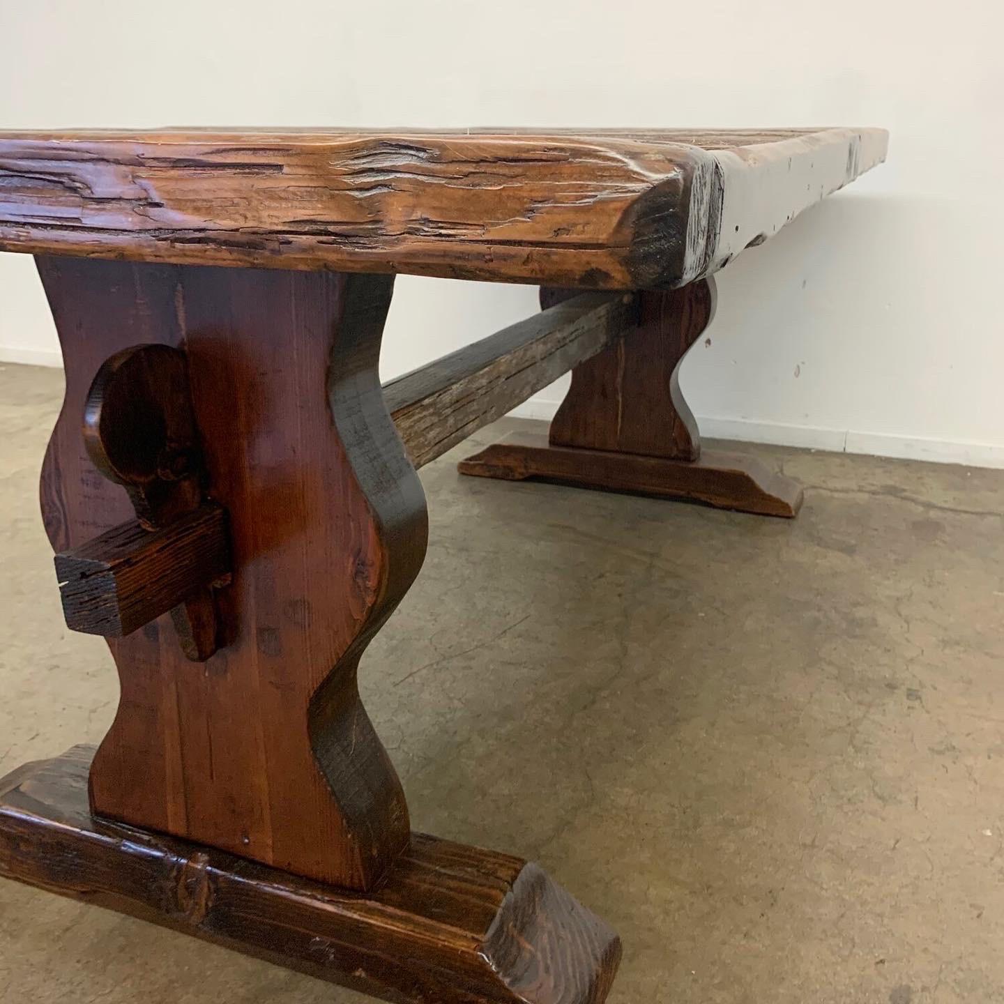 Rustic Trestle Dining Table 6