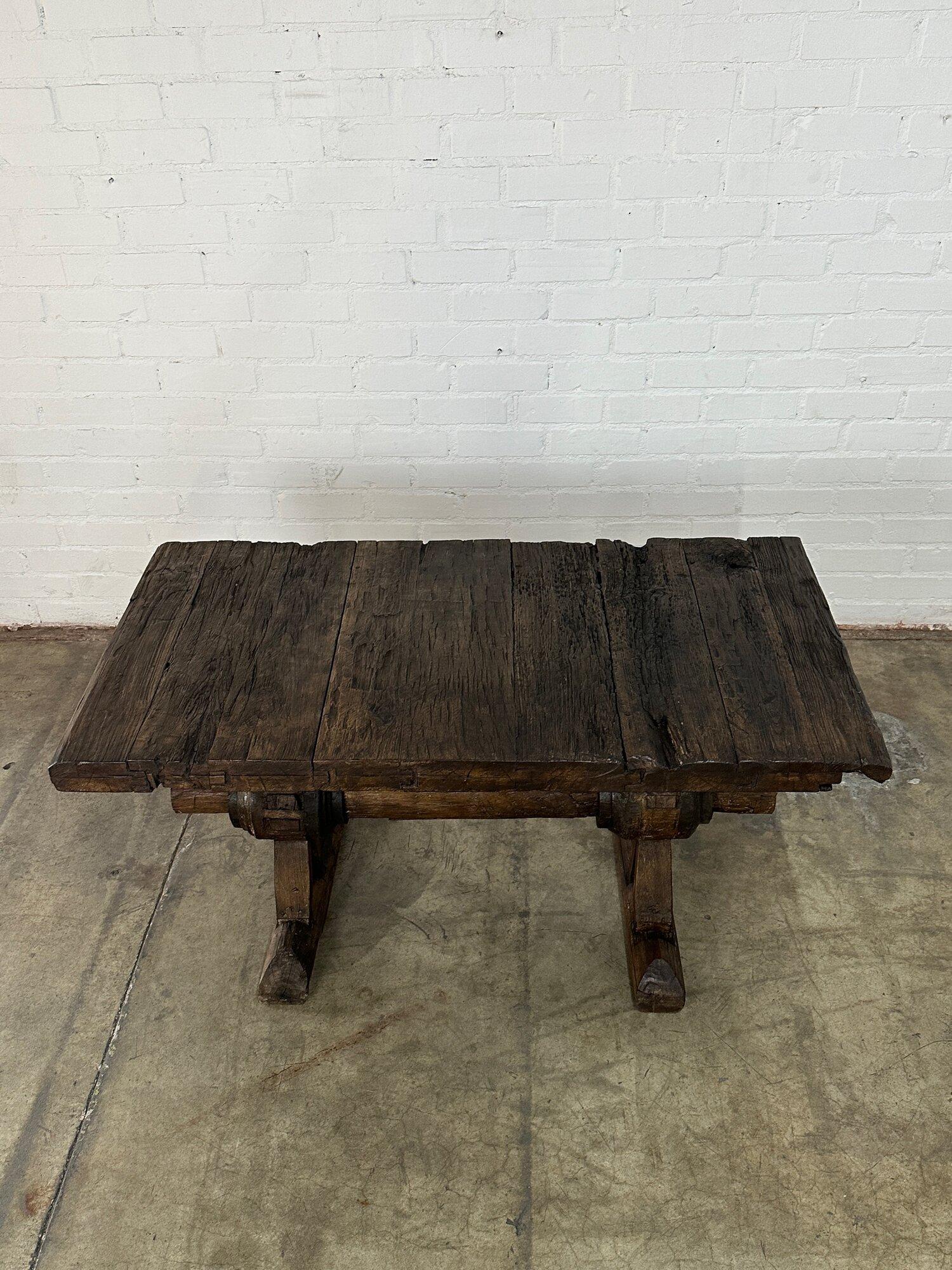 Rustic Trestle Dining Table In Good Condition For Sale In Los Angeles, CA