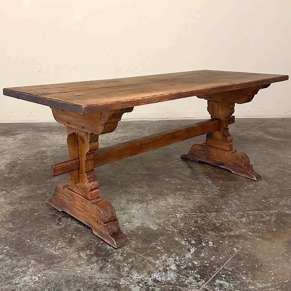 Belgian Rustic Trestle Dining Table For Sale