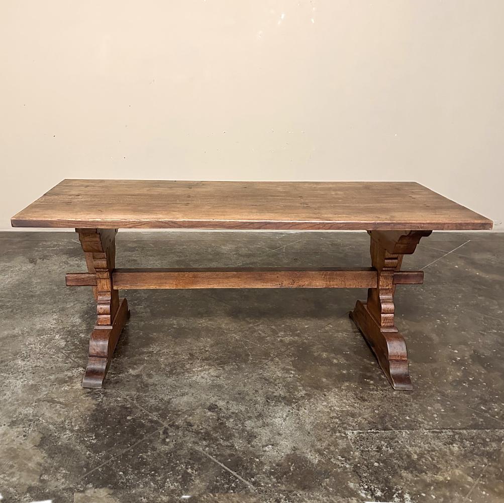 20th Century Rustic Trestle Dining Table For Sale