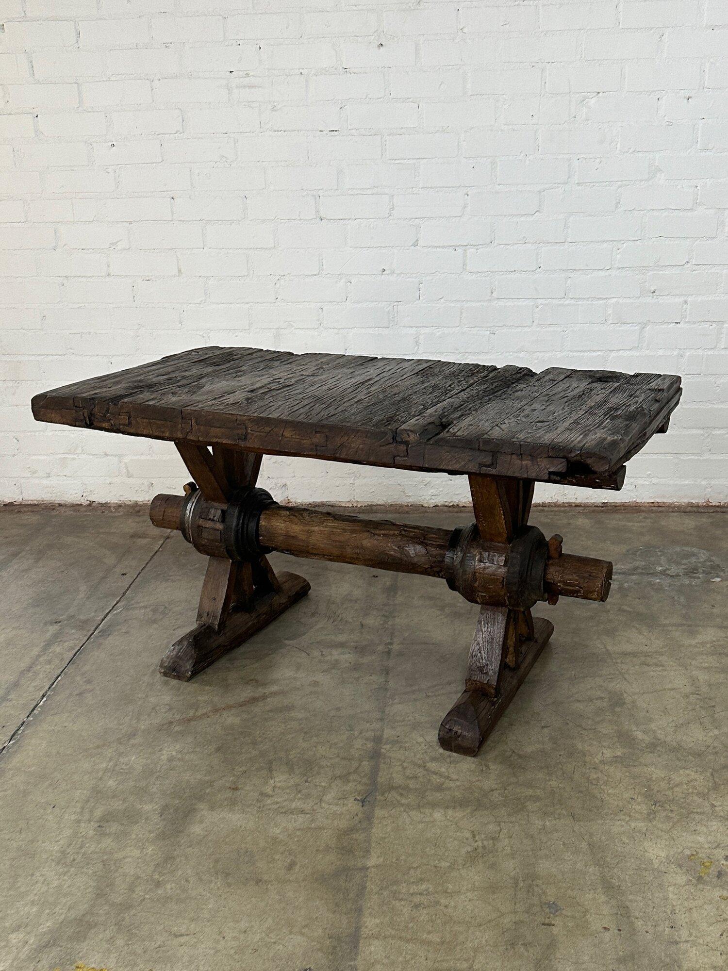 Rustic Trestle Dining Table For Sale 3