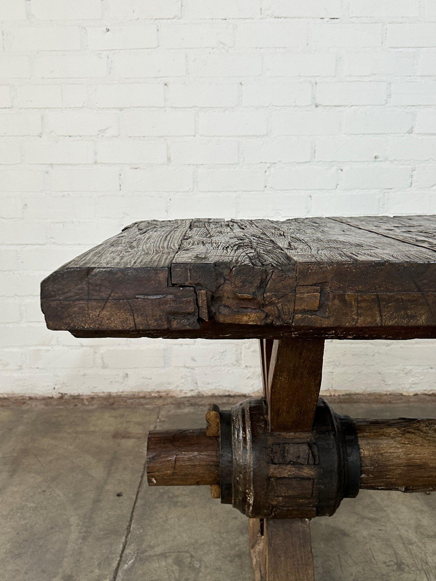 Rustic Trestle Dining Table For Sale 4