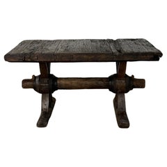 Vintage Rustic Trestle Dining Table