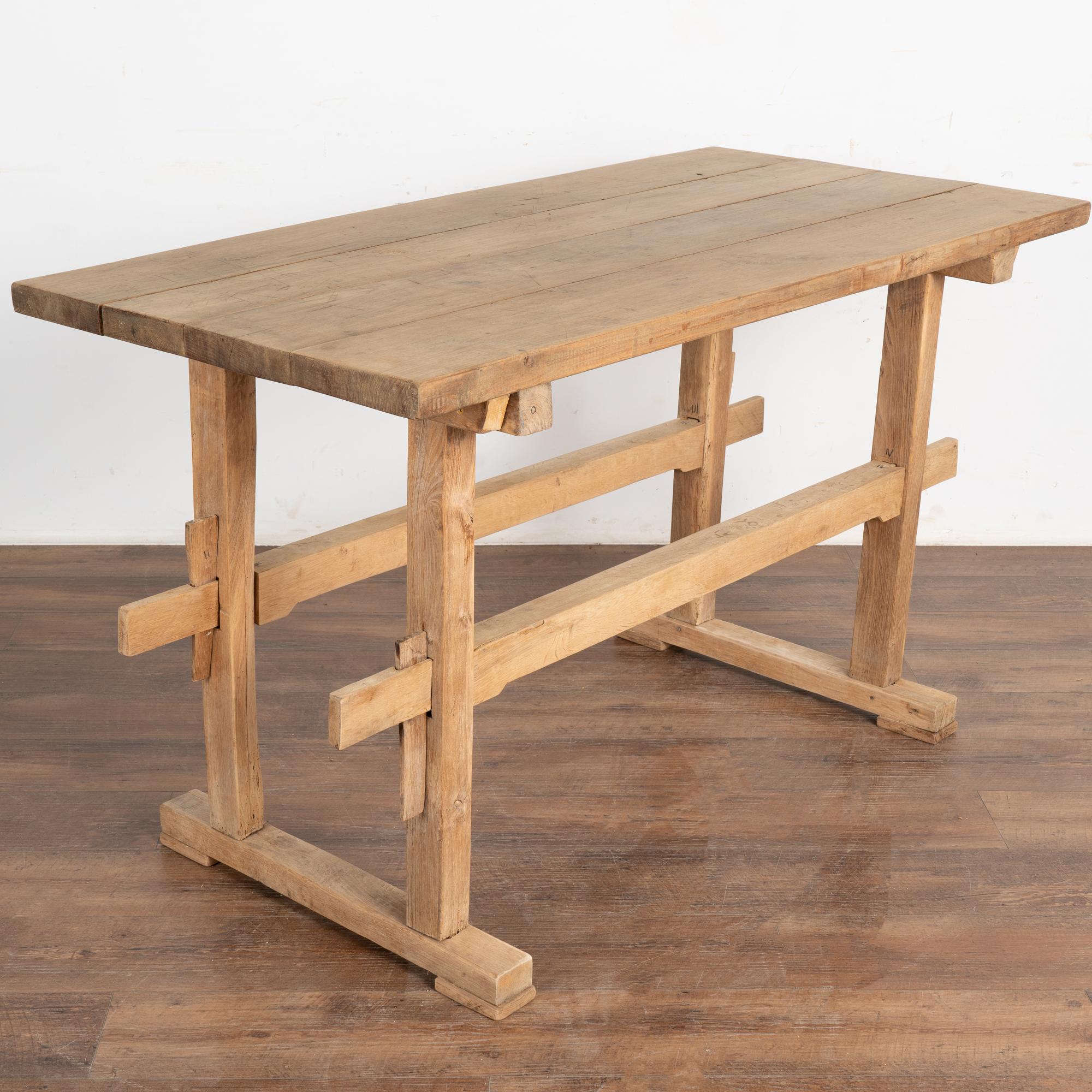 Rustic Trestle Farm Table from Hungary, circa 1880 3