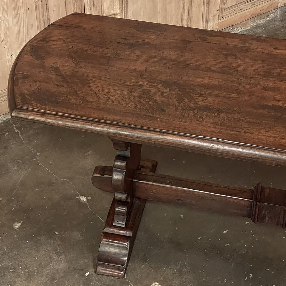 20th Century Rustic Trestle Sofa Table For Sale