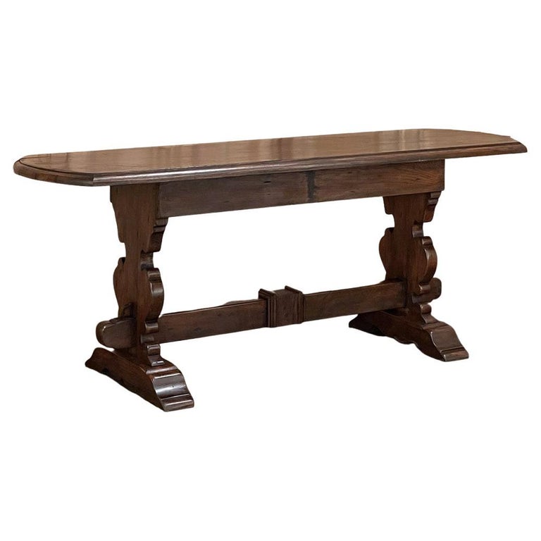 Rustic Trestle Sofa Table For Sale at 1stDibs